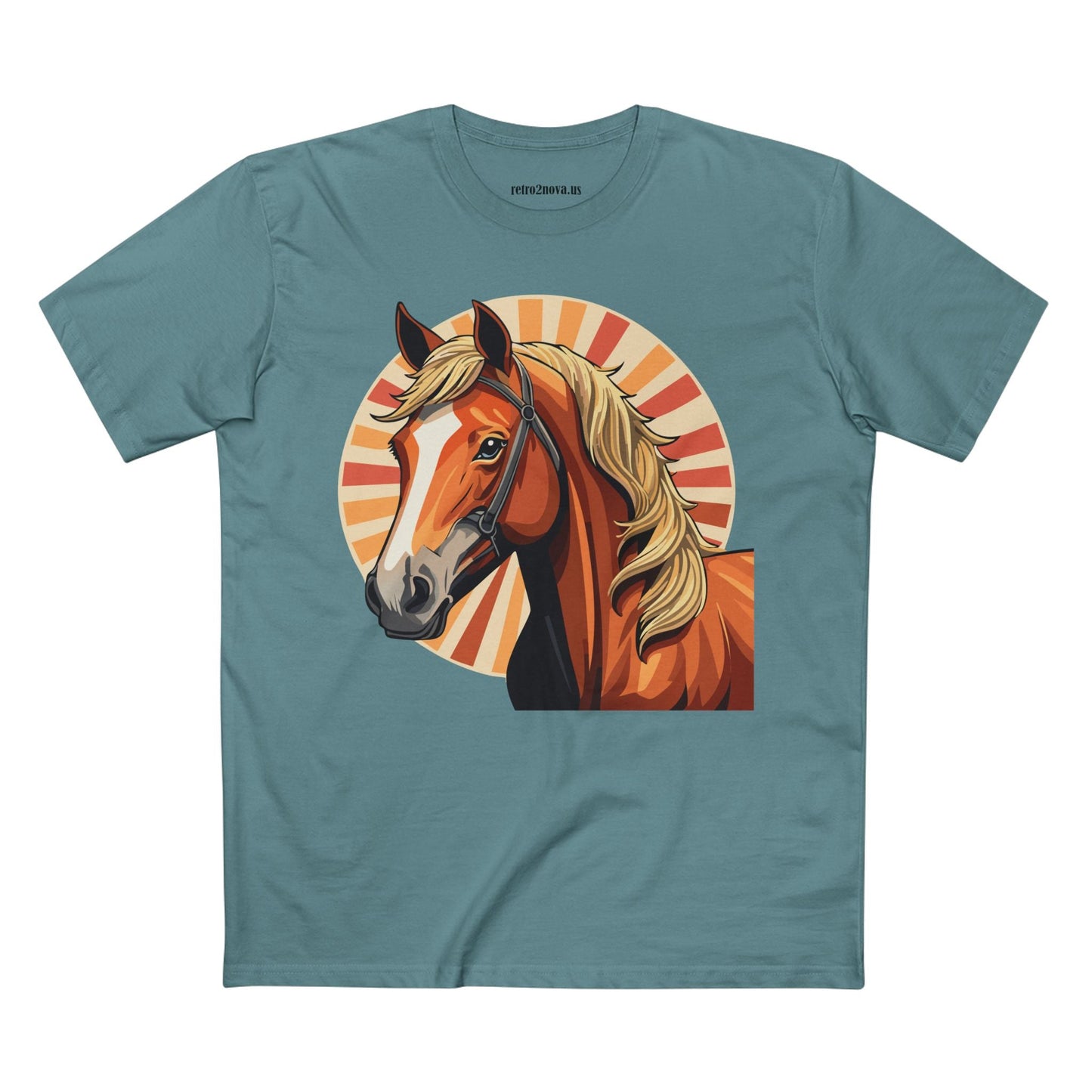 Unisex Premium Cotton Art Tee Featuring Horse Illustration Retro2Nova Animals Shirt Collection For All Seasons