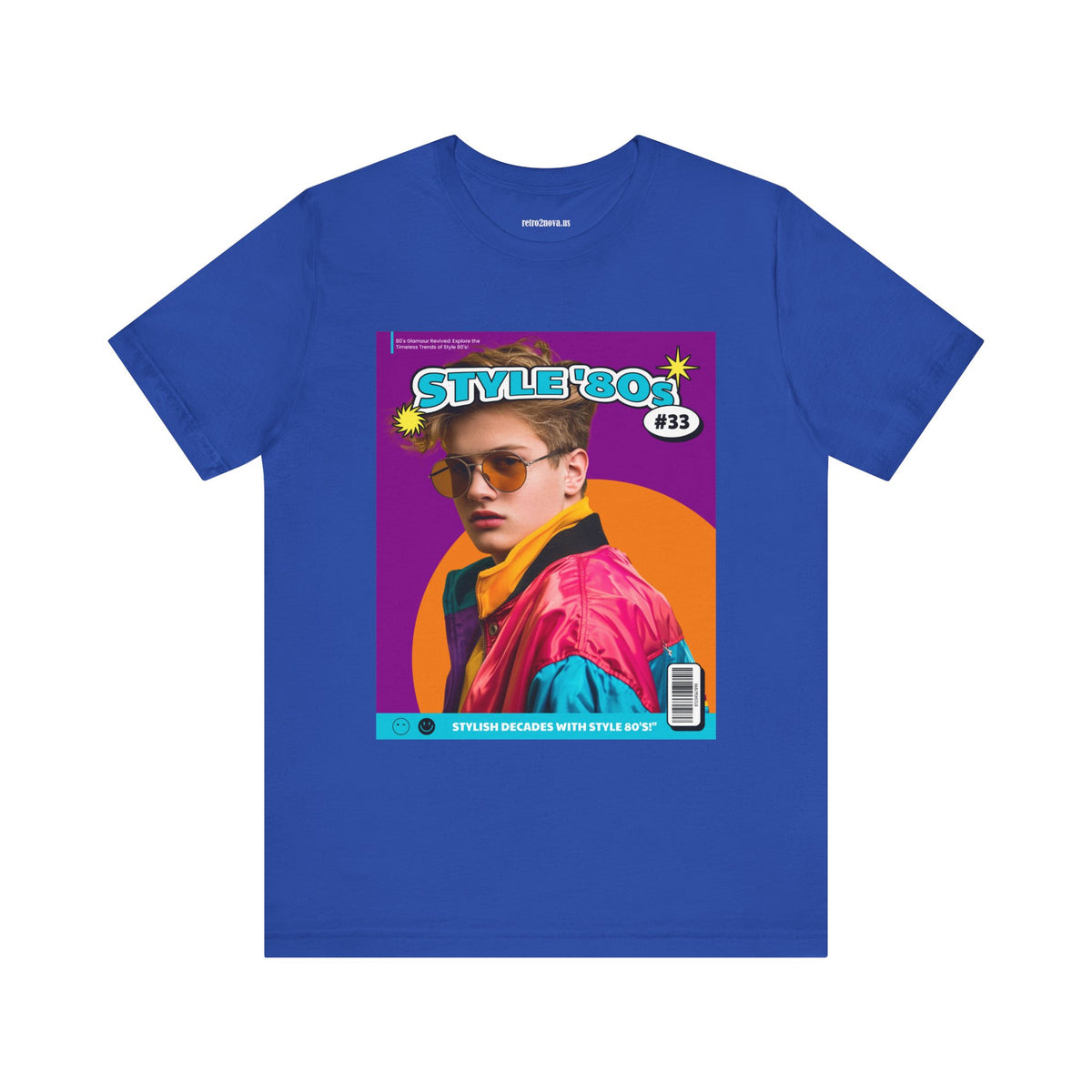 Magazine Cover Graphic Unisex Cotton Bella+Canvas Tee with Retro Poster Design ab112