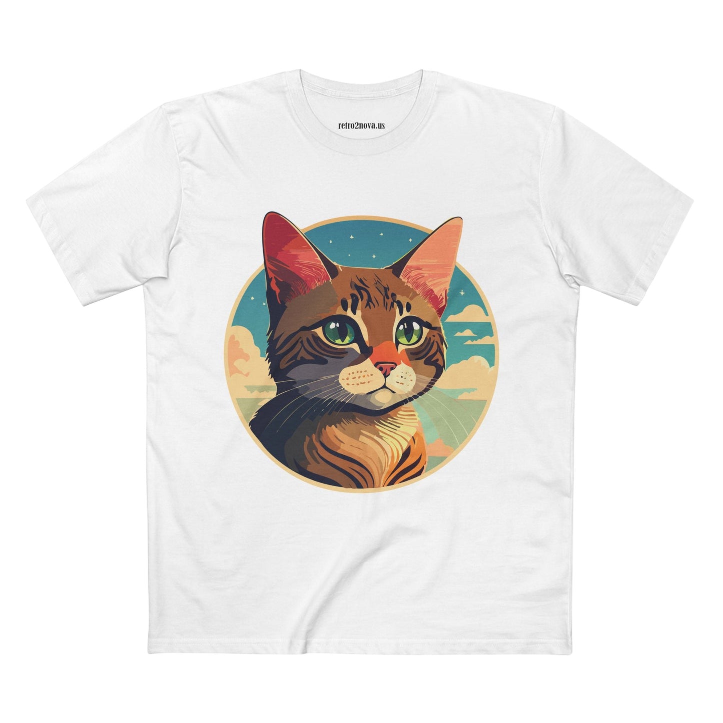 Animals Shirt Cat Design Unisex Premium Cotton Tee With Original Art From Retro2Nova Collection Exclusive Edition