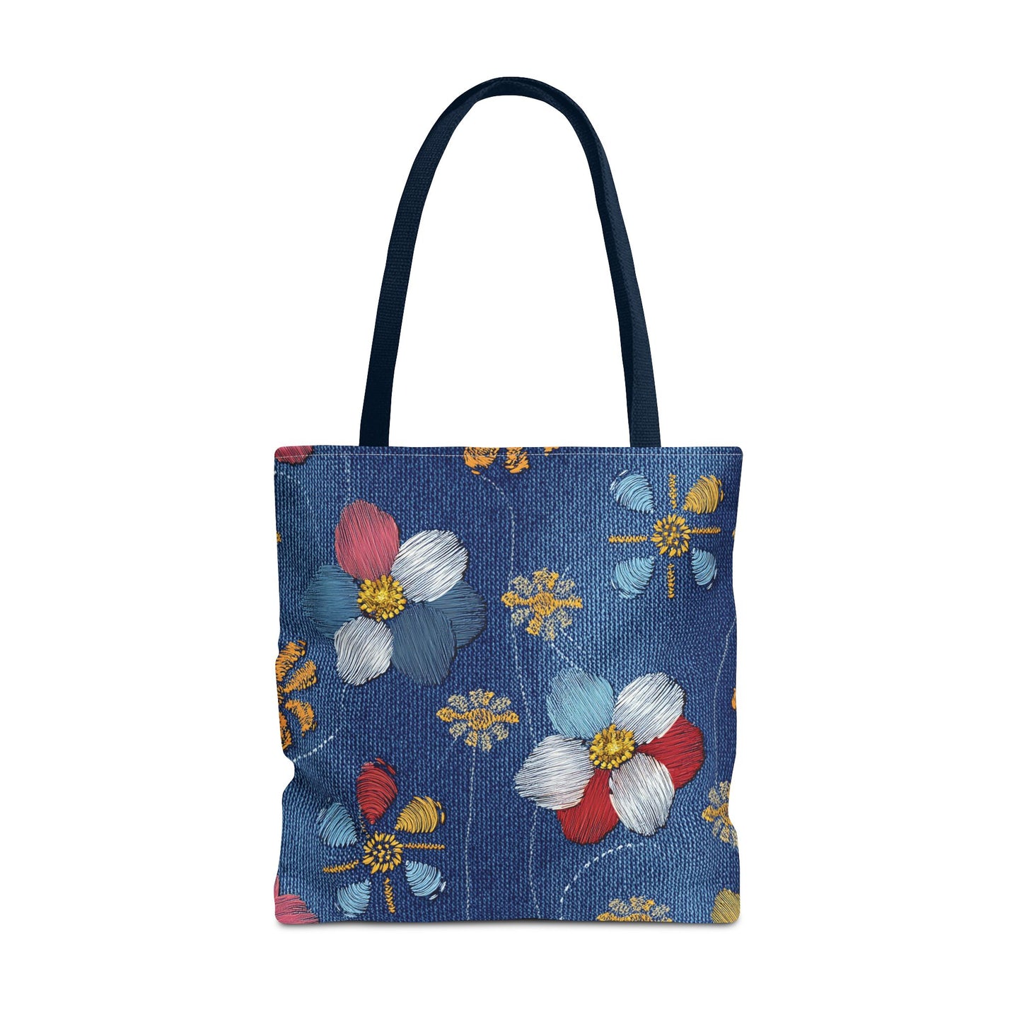 Denim Fabric Imitation Print Unisex Canvas Bag Poly Spun 3 Sizes Tote Bag 159-8