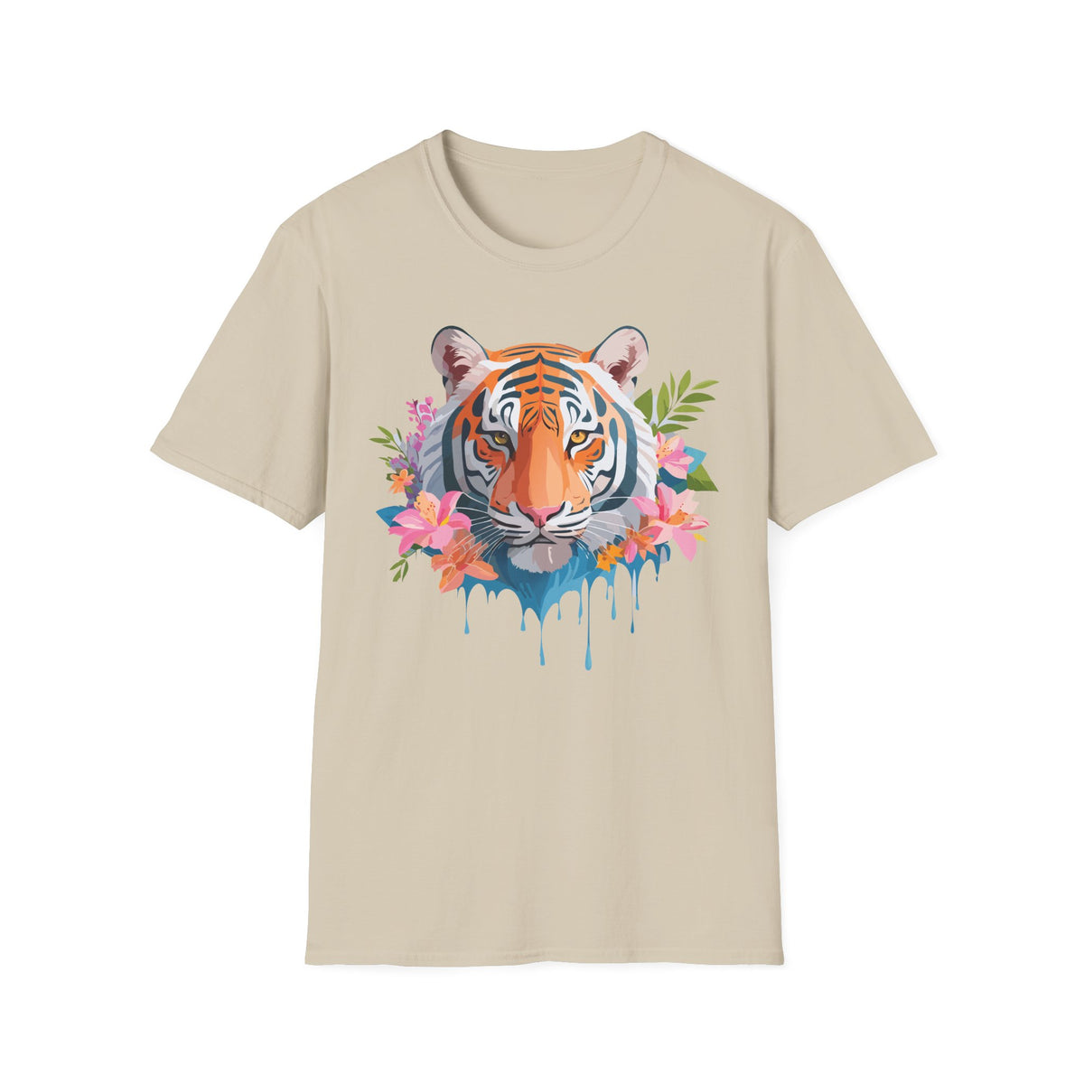 Floral Tiger Head T-Shirt | Watercolor Jungle Cat Tee