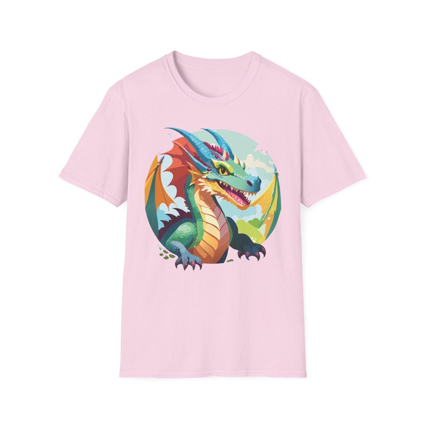 Unisex Dragon Graphic Tee By Gildan Softstyle 64000 Short Sleeve Cotton Tee Art Design