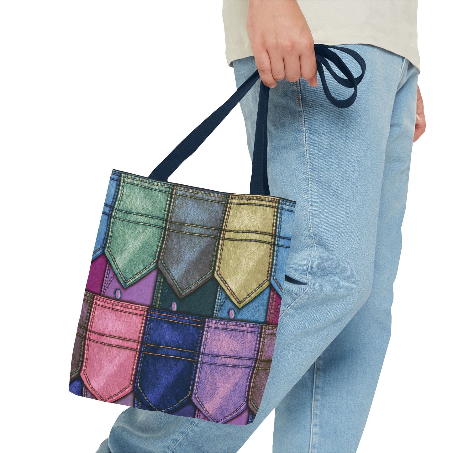 Denim Canvas Bag, Tote Bag Denim Printify
