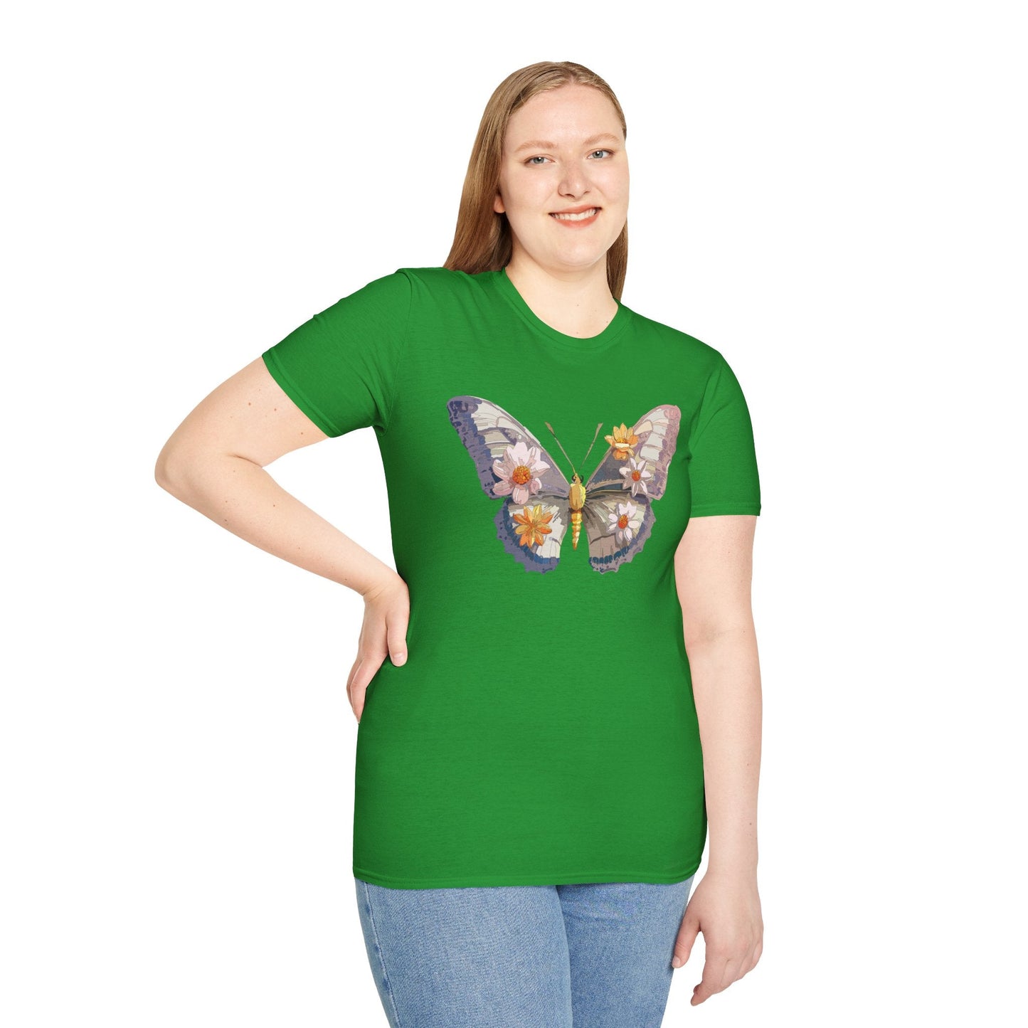 Butterfly Shirt Unisex Short Sleeve Tee Monarch Butterfly Design Gildan Softstyle 64000