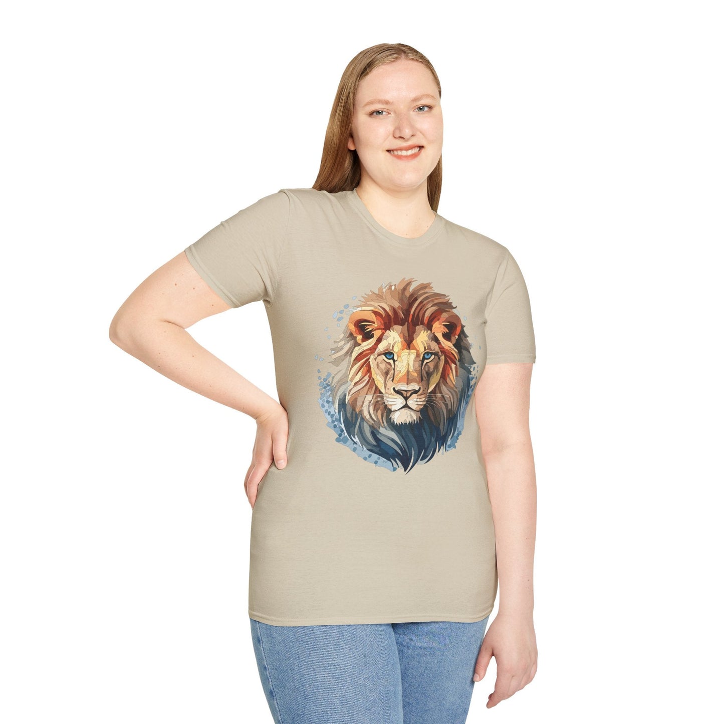 Unisex Lion Shirt Gildan Softstyle 64000 Tee 100 Percent Ring Spun Cotton