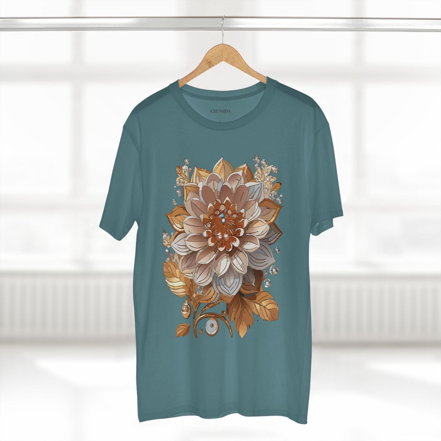 Floral Graphic T-Shirt Unisex 100 Cotton Art Design with Antique Flowers Tee 1