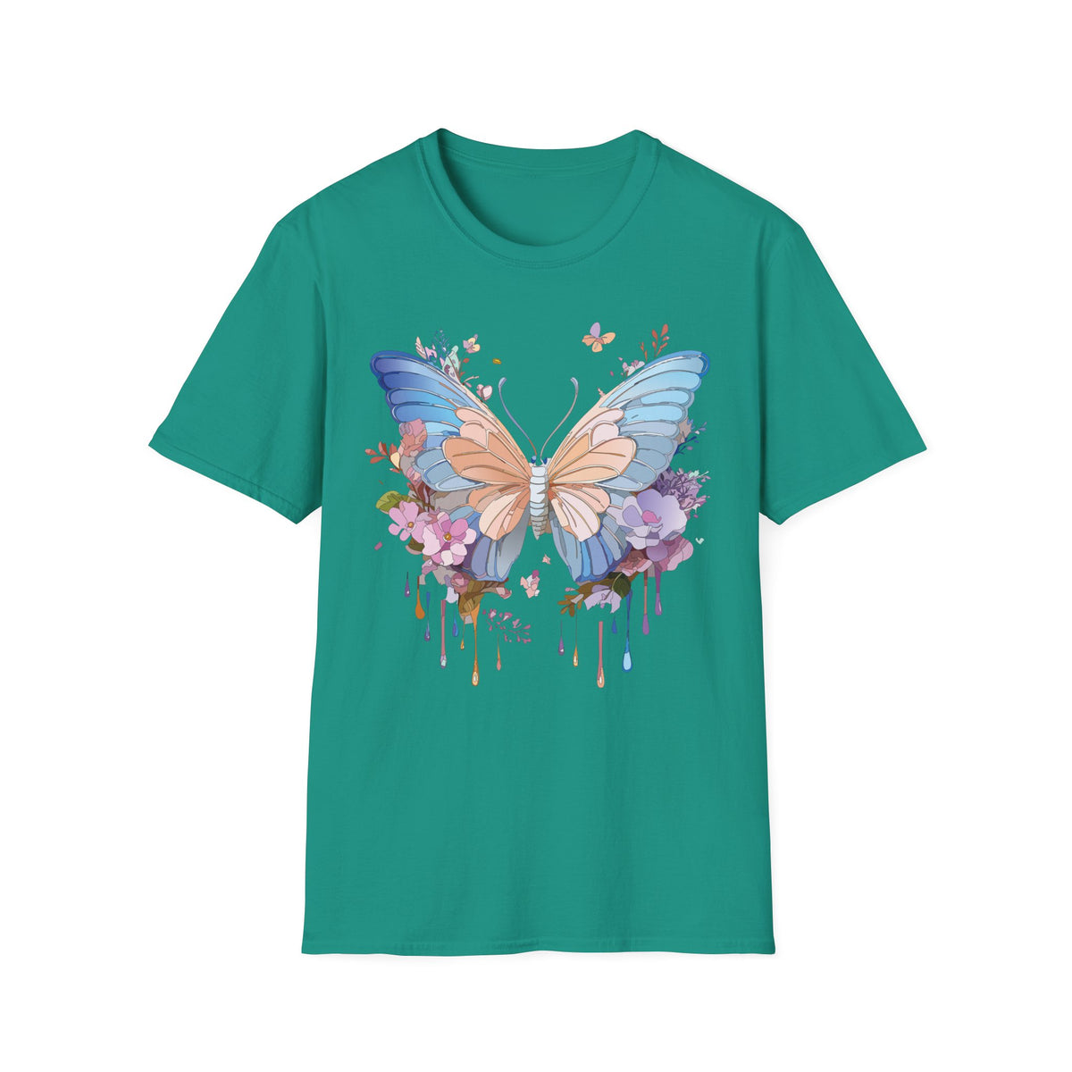 Butterfly Watercolor Tee — Pastel Floral Wings Graphic Tee Unisex 100 Cotton Gildan T-Shirt