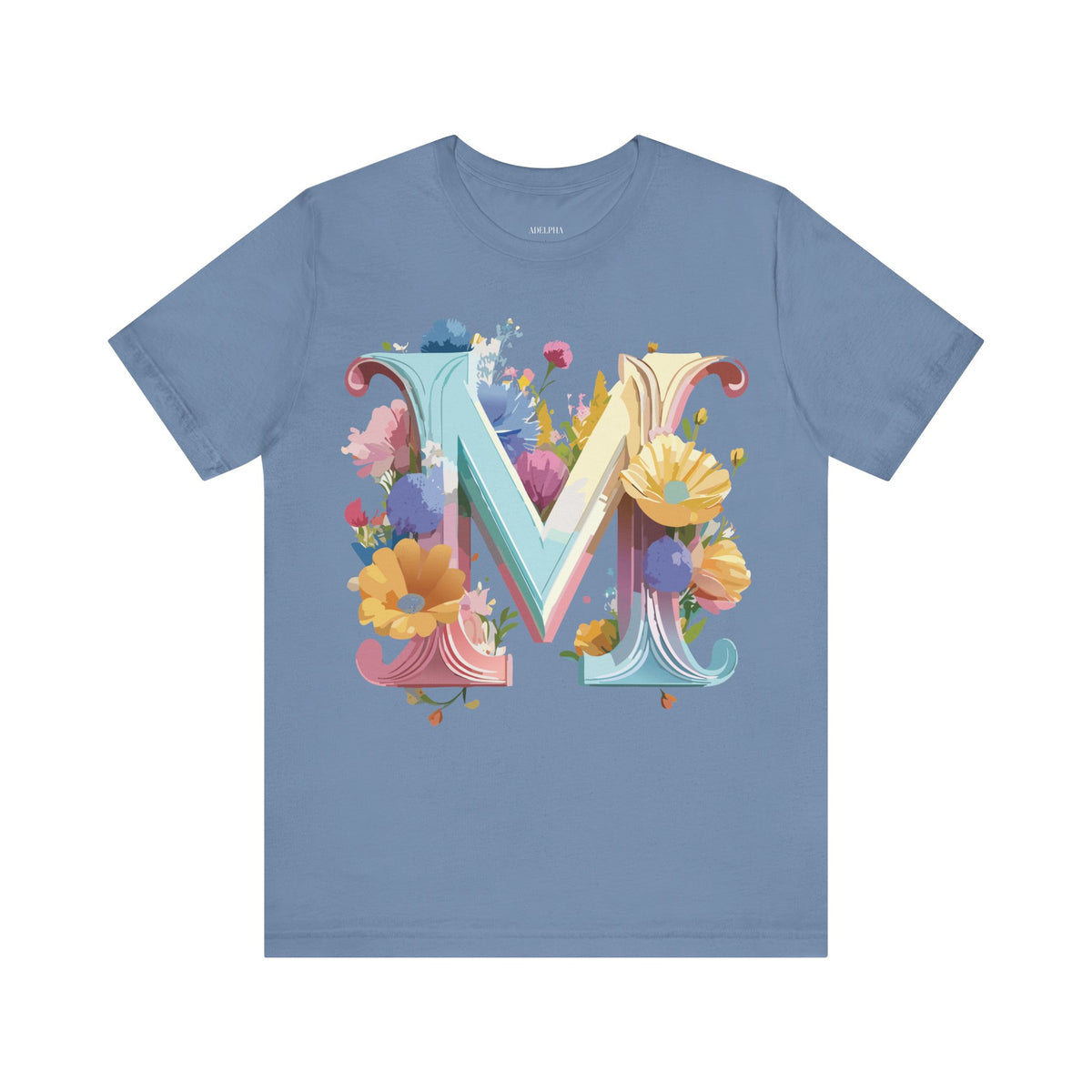 Letter M Graphic Unisex Cotton Bella+Canvas Tee with Art Letter Design