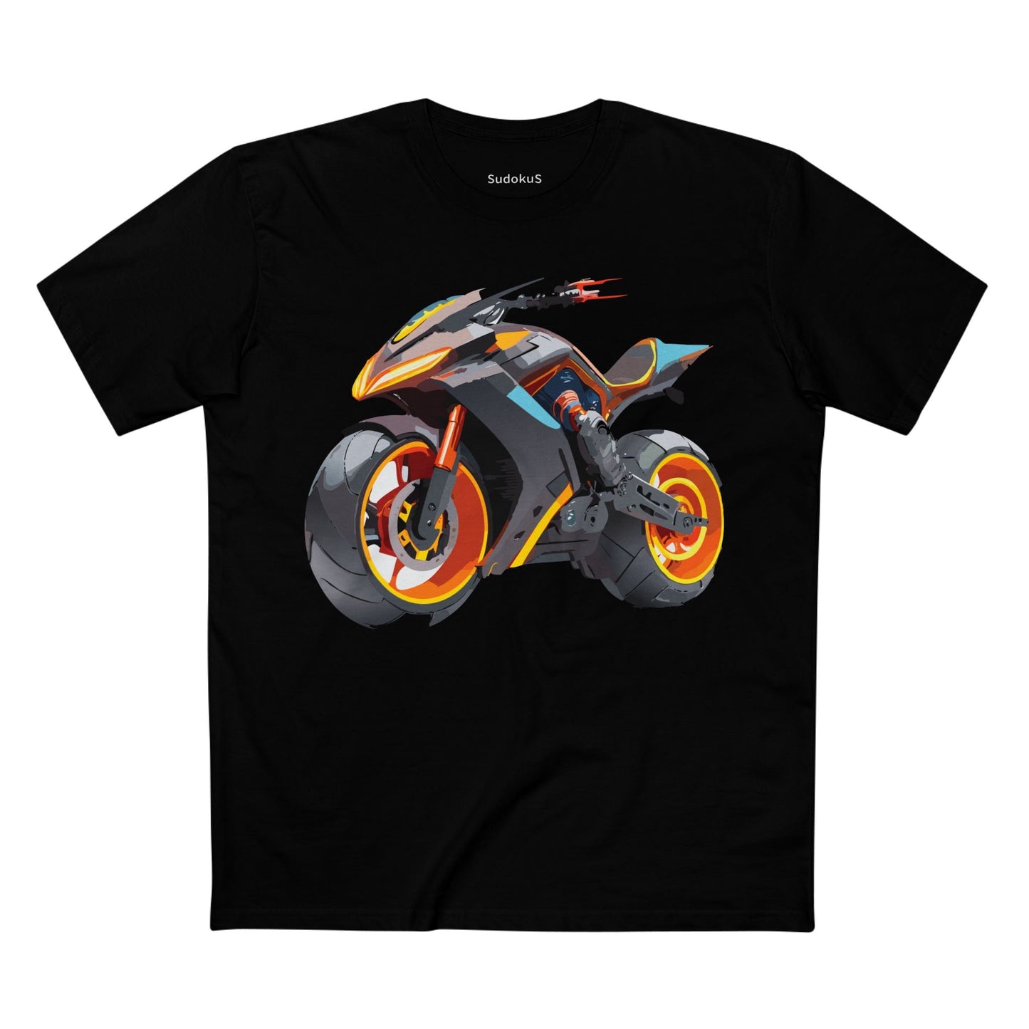Moto Bike Graphic Unisex 100 Cotton Staple Tee 11