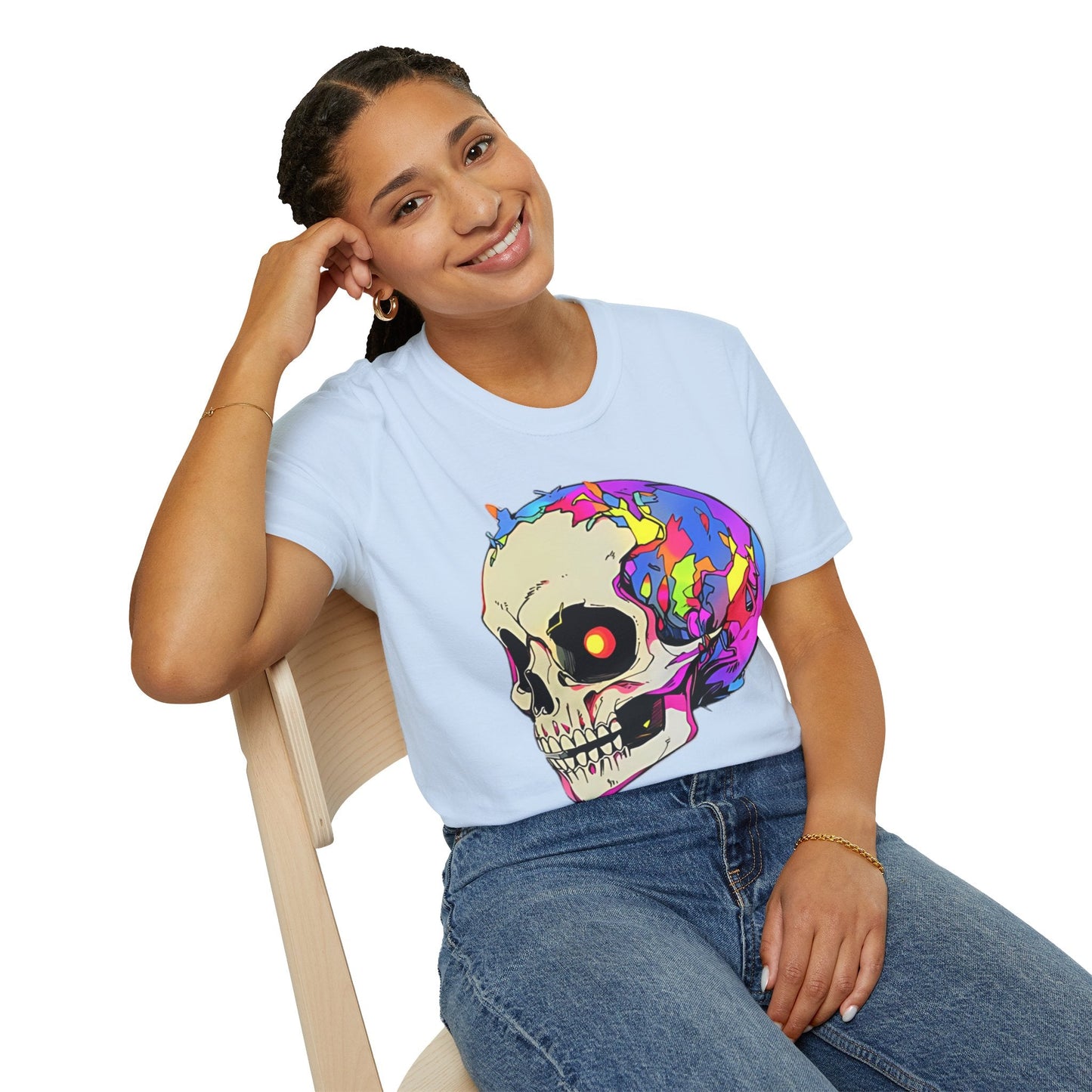 Skull Tee Shirt Unisex Skeleton Shirt Gildan Softstyle 64000 Short Sleeve Graphic Design