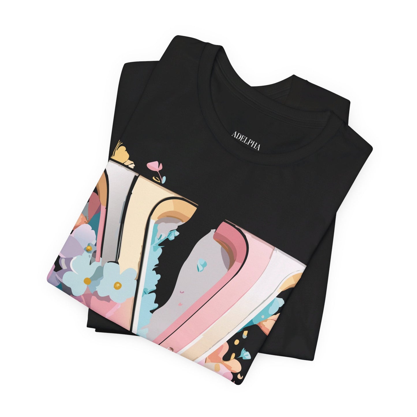 Letter V Graphic Tee Unisex Jersey Short Sleeve Vintage Inspired Art Design