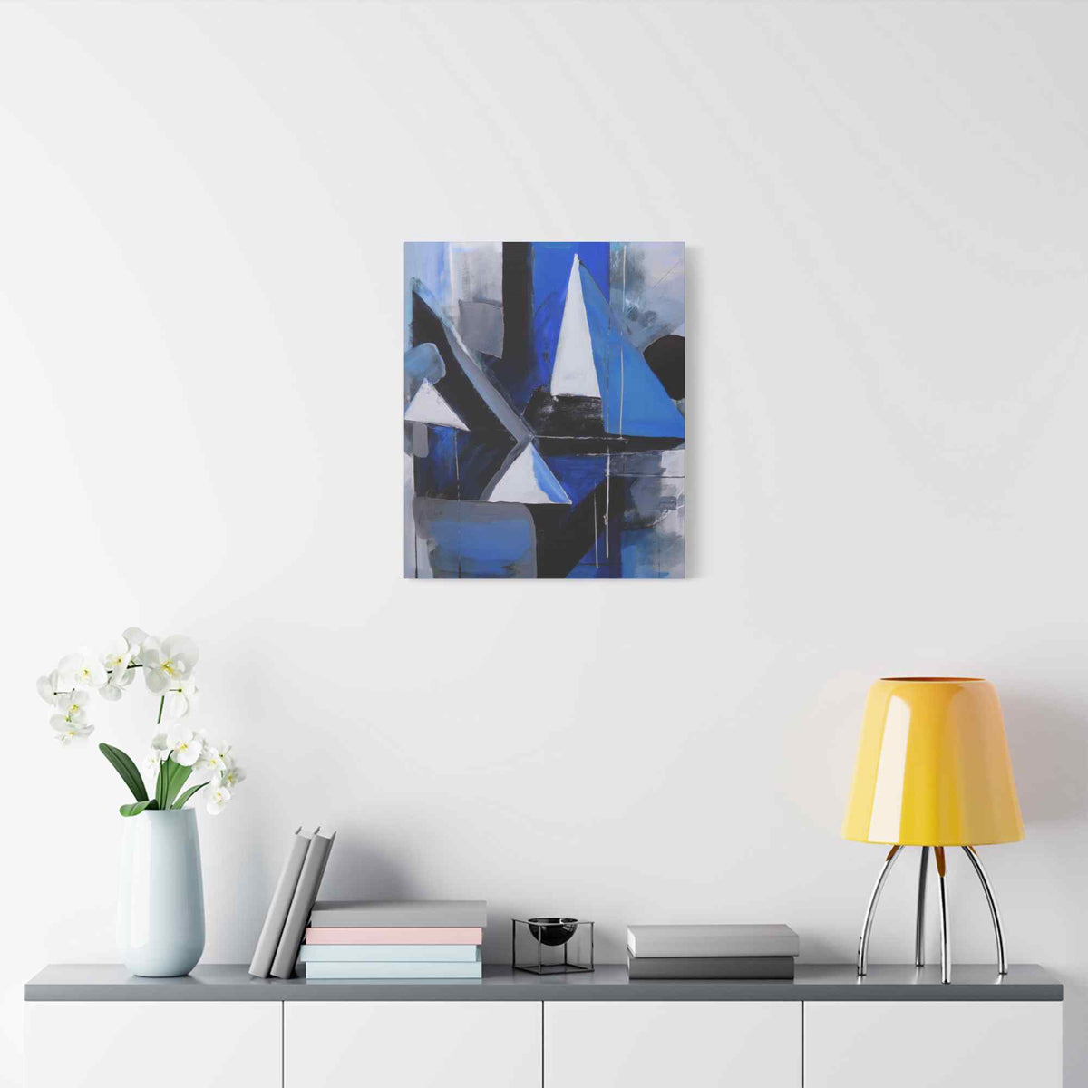 Blue Abstract Painting Print Canvas 20x24,20x30,24x30, 24x32,24x36,30x40, 32x48,36x48,40x60 Pine-Wood Inner Frame ABS-26