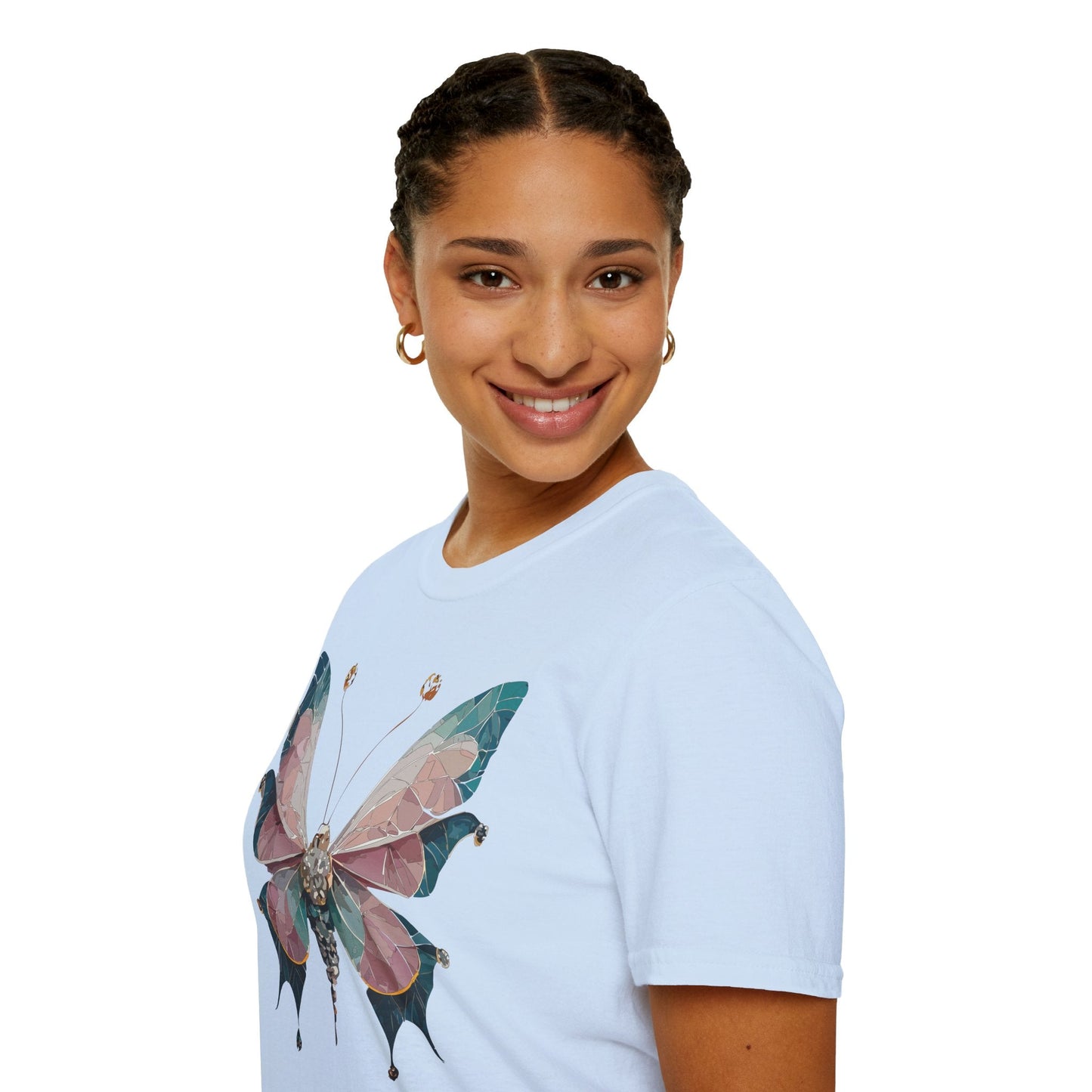 Butterfly Shirt Unisex T Shirt Monarch Print Gildan Softstyle 64000 100 Percent Ring Spun Cotton