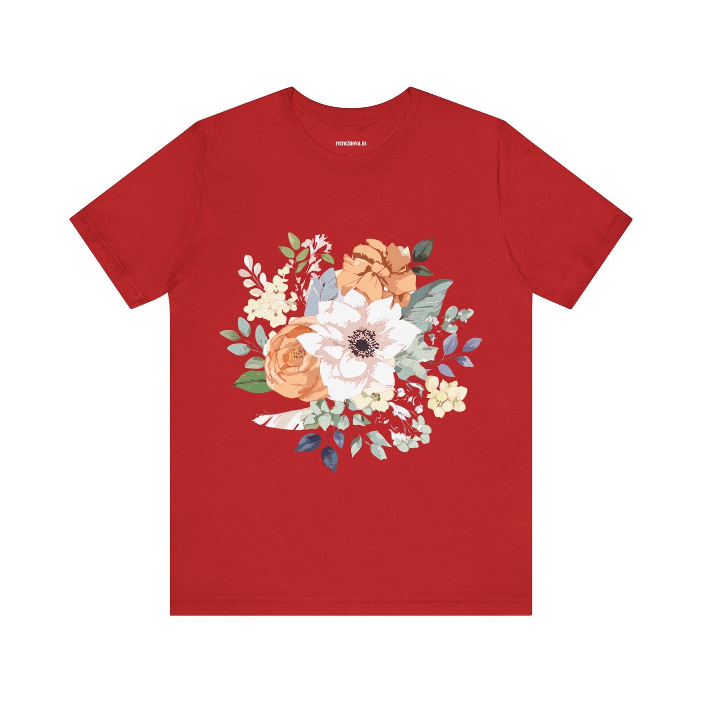 Unisex Floral Shirt Jersey Short Sleeve Tee Lightweight Breathable Flowers Collection Retro2Nova
