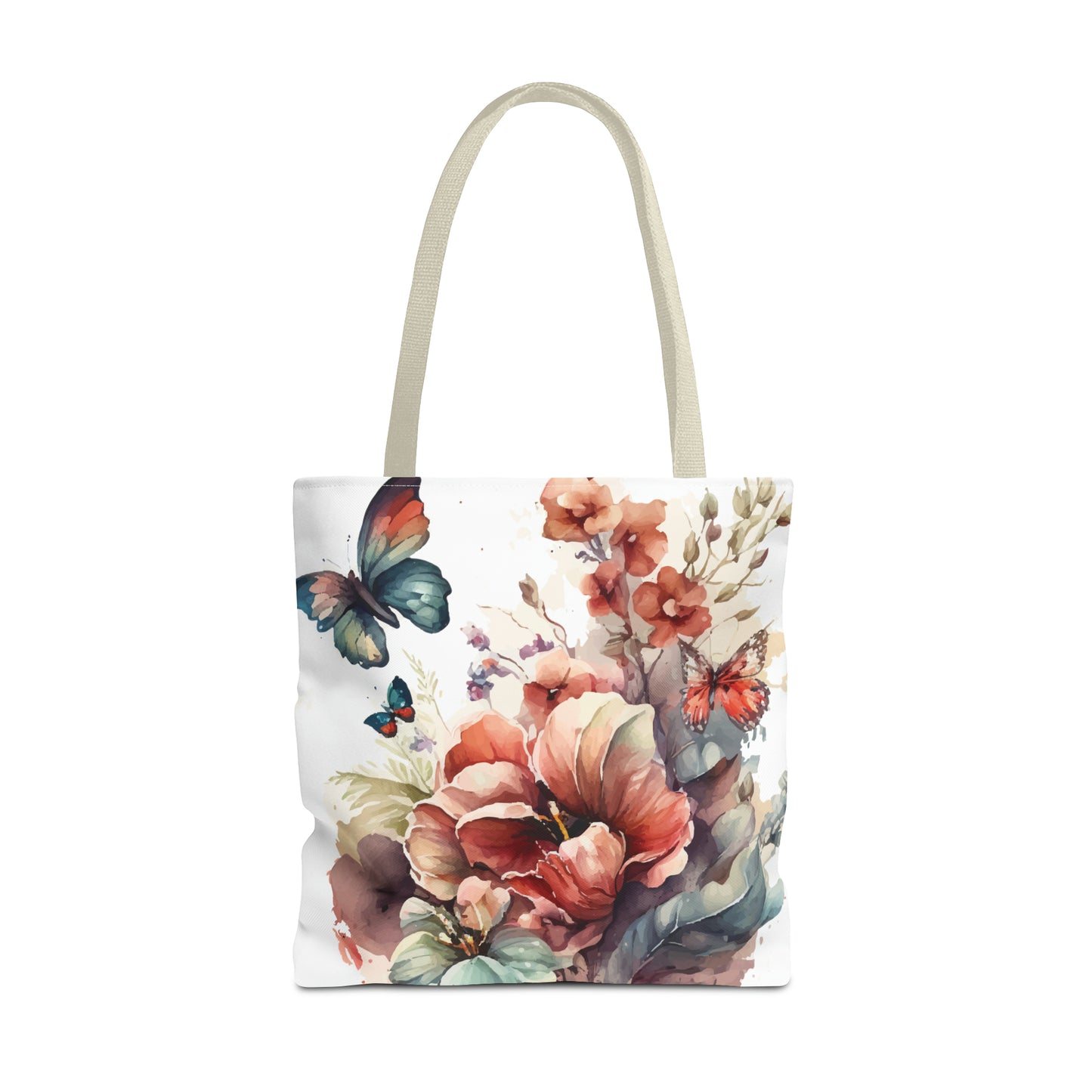 Bolsa de lona con estampado de mariposas 