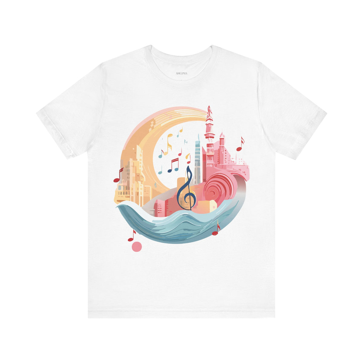 Music Graphic Unisex Cotton Bella+Canvas Tee with Art Design m116