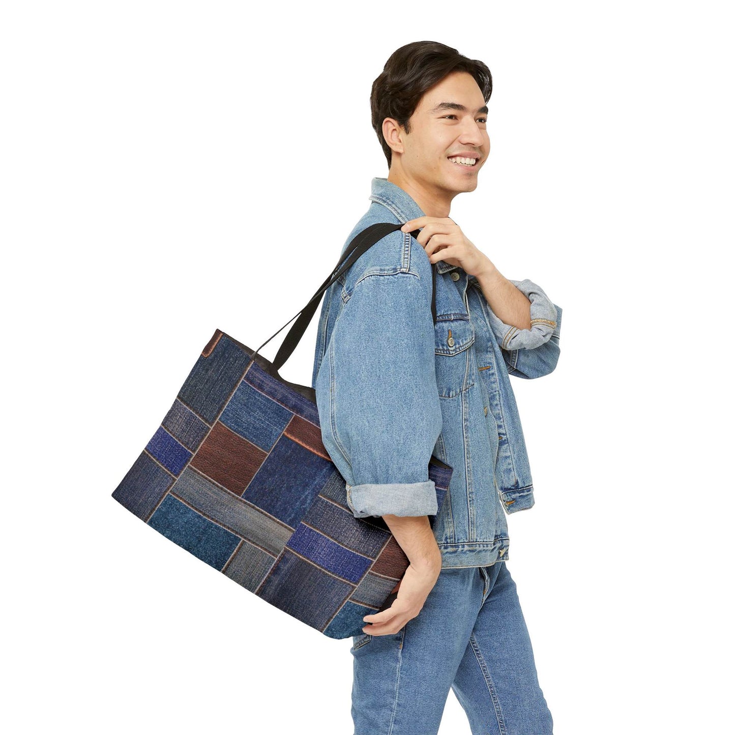 Denim Color Imitation Print Unisex  Weekender Bag  Spun Polyester 24x13 Canvas Bag 4