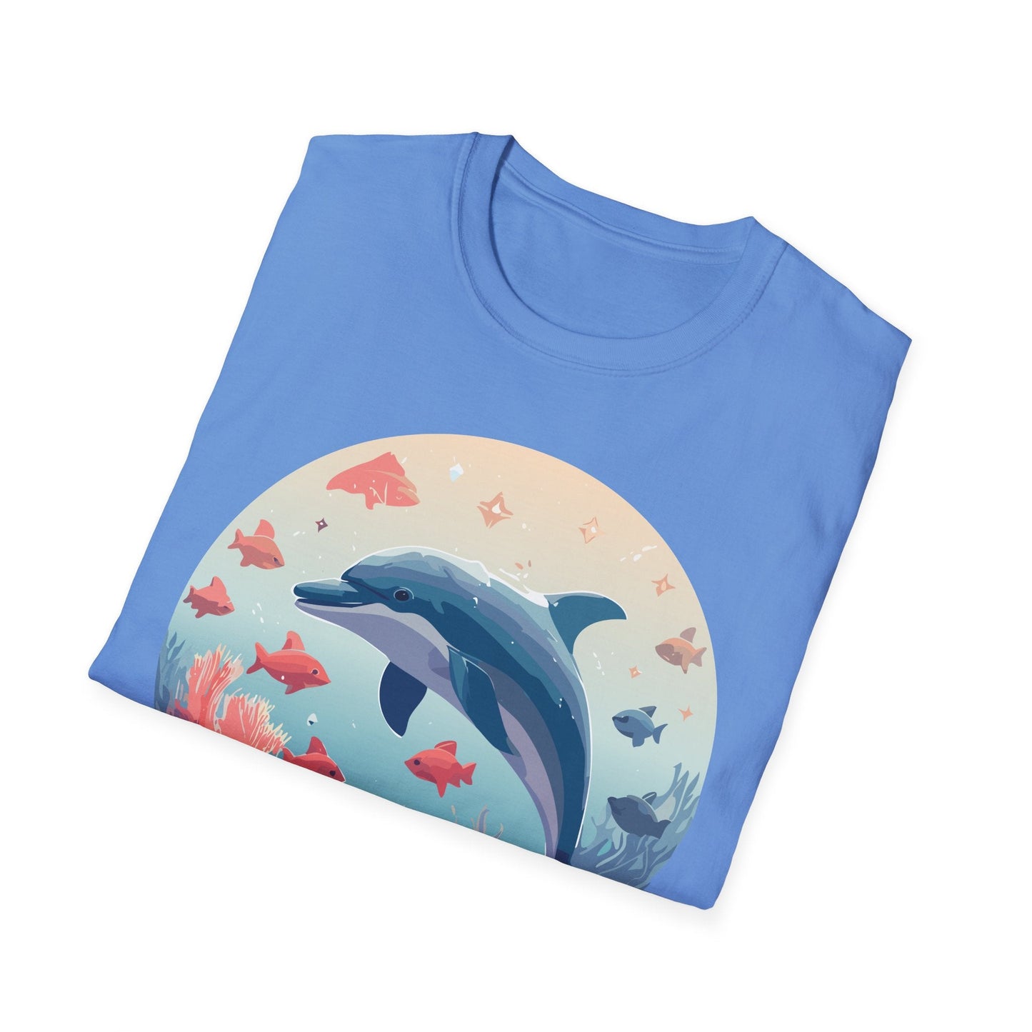 Dolphin Shirt Unisex Softstyle Tee 64000 Gildan 100 Percent Ring Spun Cotton For Everyday Comfort