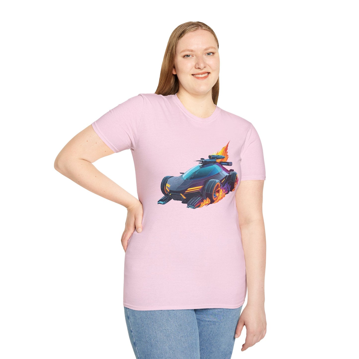 Car Graphic Unisex Cotto Softstyle Art Design with Hot Wheels Artwork Tee 3