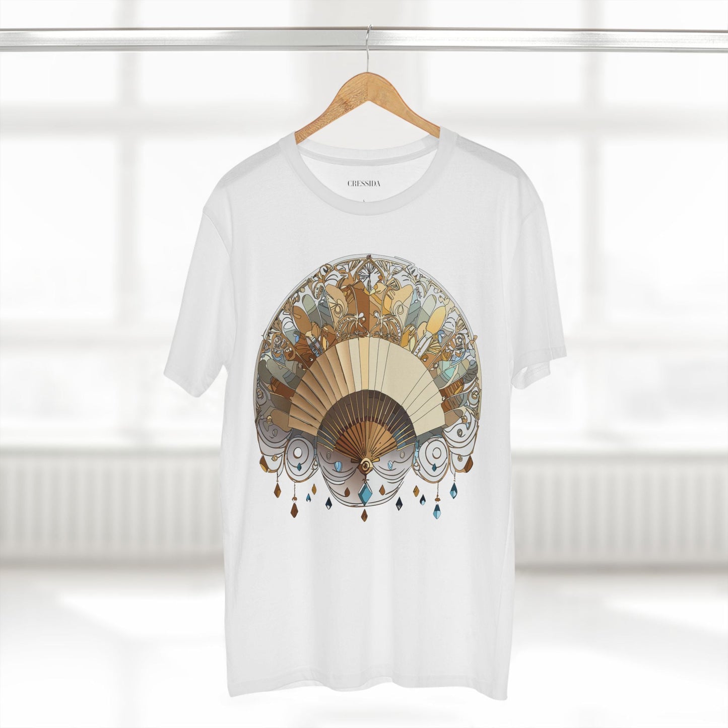 Antique Fan Graphic Design T-Shirt Unisex 100 Cotton Floral Carnival Artwork Tee 11