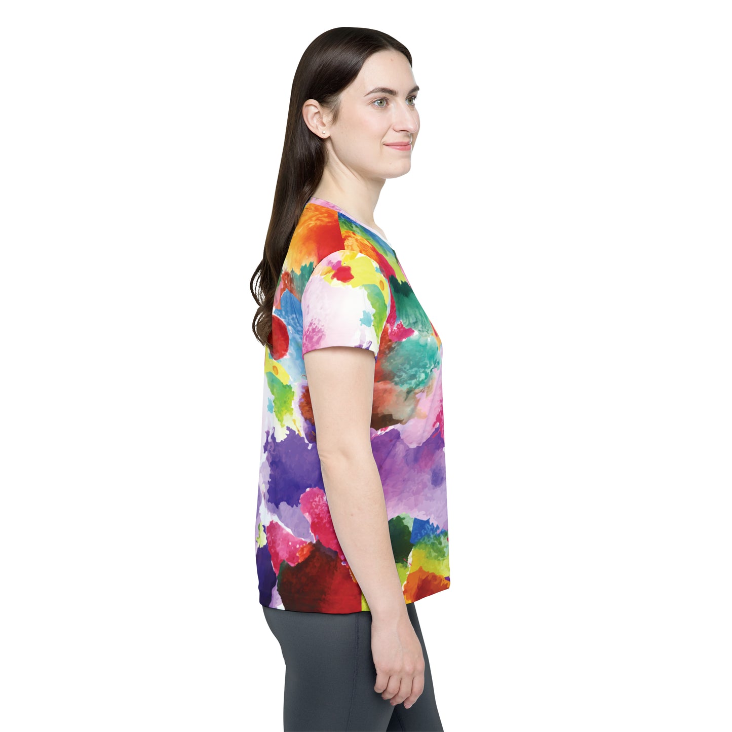 Poly Jersey Tee Shirt with abstract prints