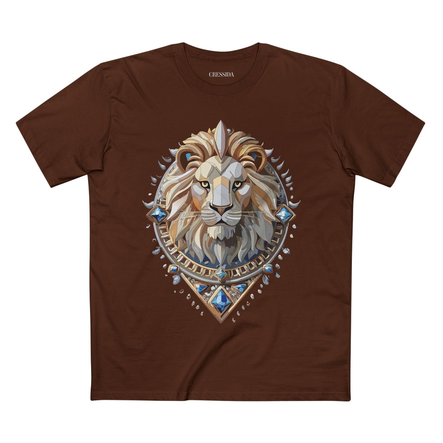 Lion Graphic Unisex 100 Cotton Tee With Unique Animal Golden Medallion Art Design 7