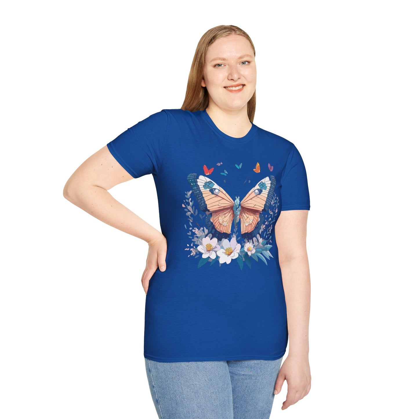 Unisex Butterfly Shirt Monarch Design Gildan Softstyle 64000 Short Sleeve Tee For Men And Women