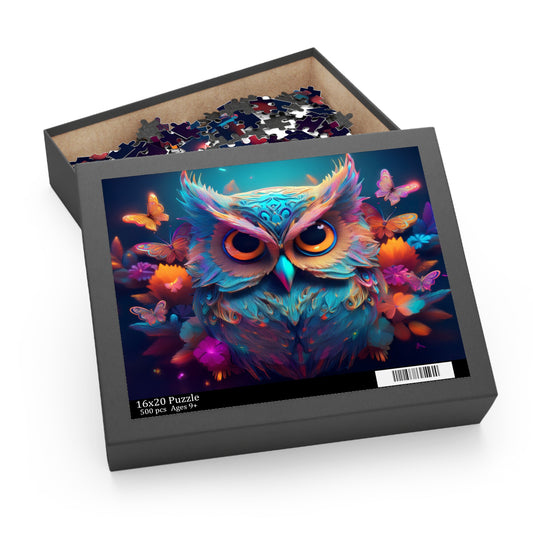 Puzzles-45 Kids Owl Puzzle 500-Piece  Floral Owl Puzzle 500-Piece, Birds Kids Puzzles Size: 16" x 20",  Ages 9+