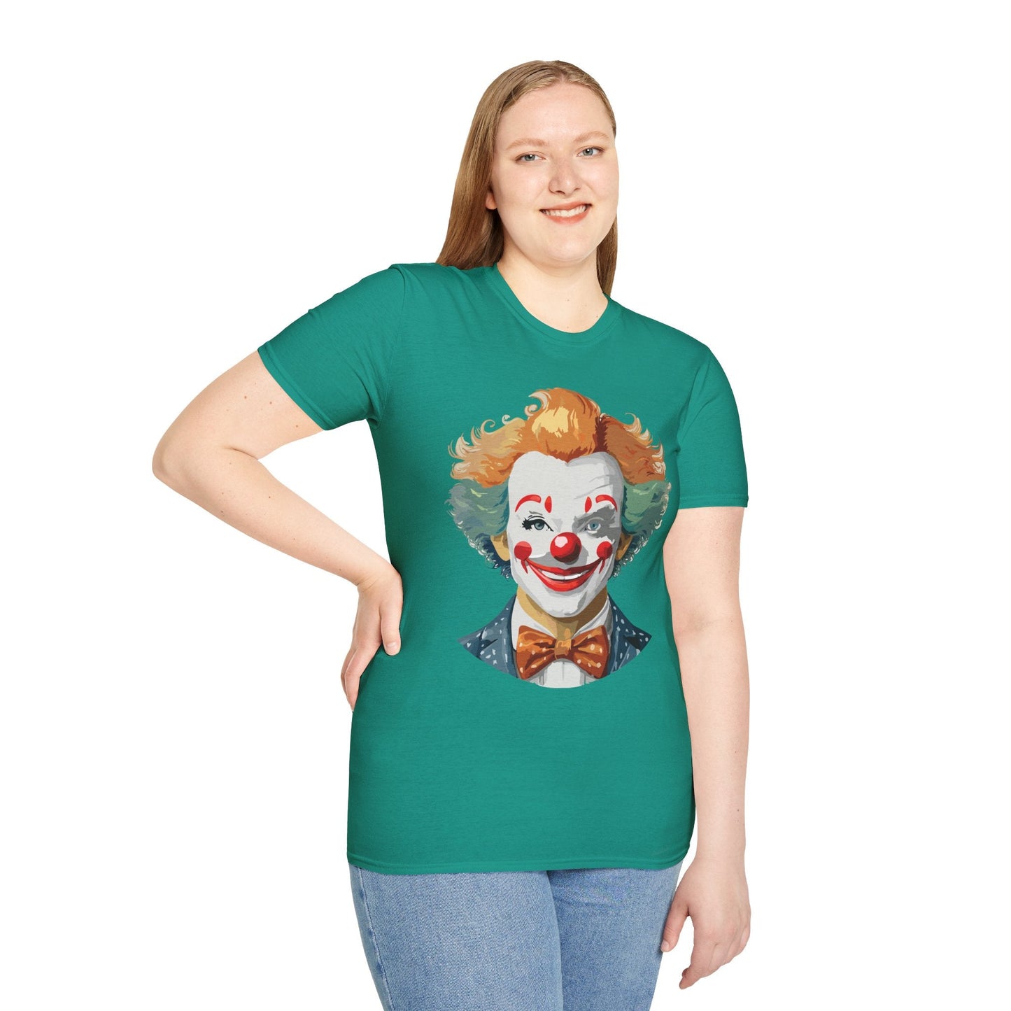 Unisex Short Sleeve Softstyle Clown T Shirt With Funny Man Circus Theme Tee Gildan 64000