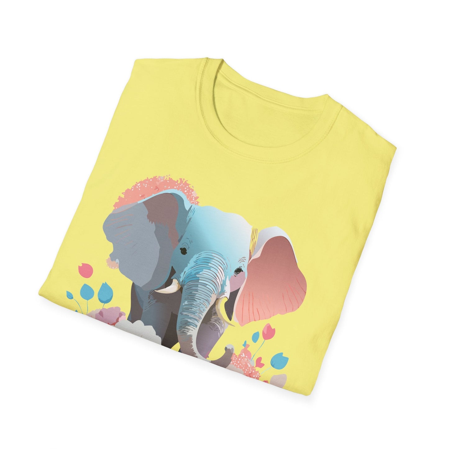 Elephant T Shirt Unisex Softstyle Graphic Tee With Elephant Animation Animal Print