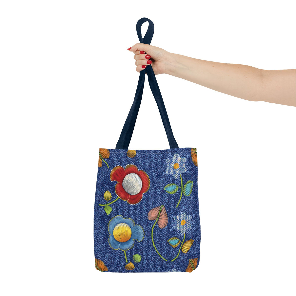 Denim Fabric Imitation Print Unisex Canvas Bag Poly Spun 3 Sizes Tote Bag 169