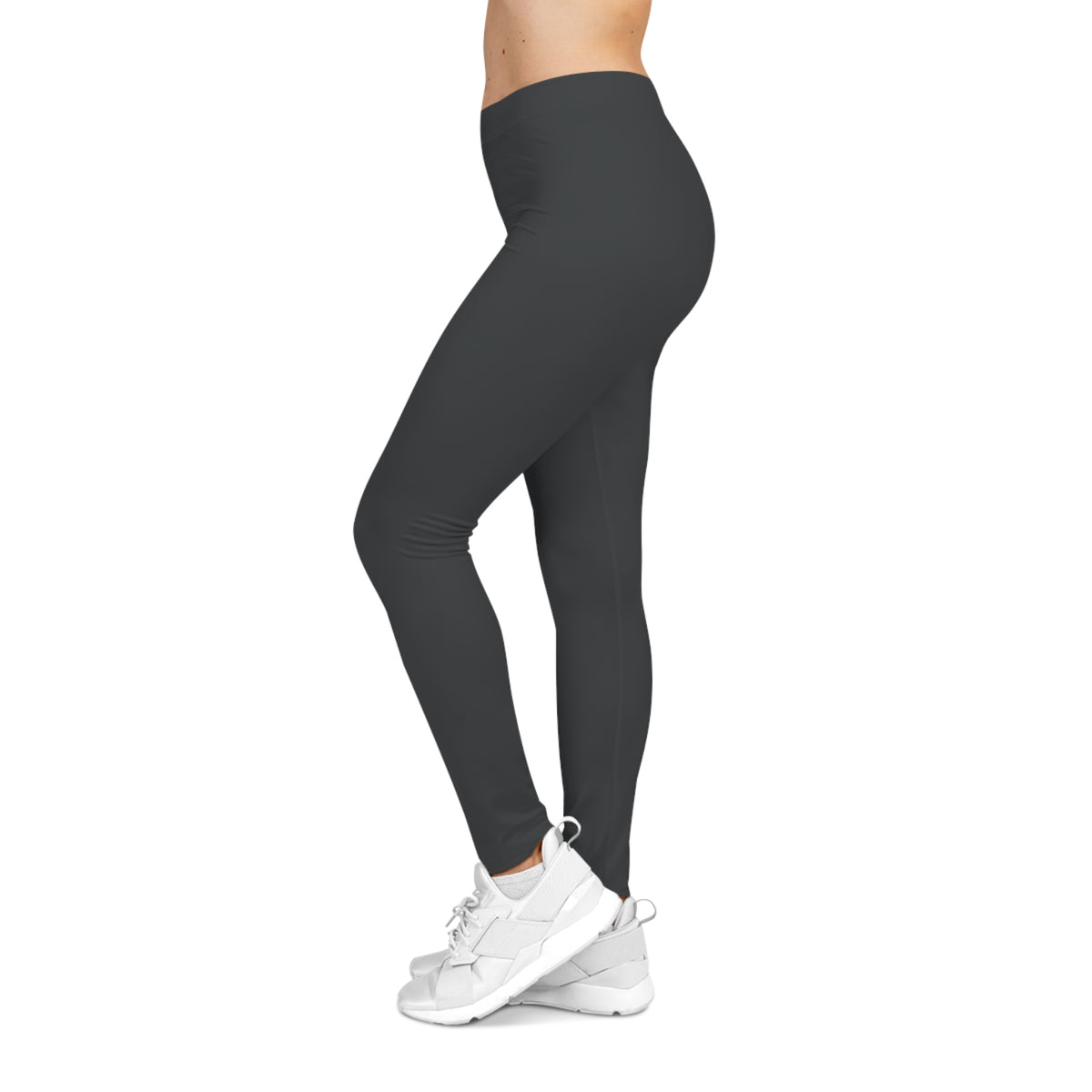Gunmetal Grey Color Women's Poly-Span Casual Leggings Print Everyday Activewear Pants