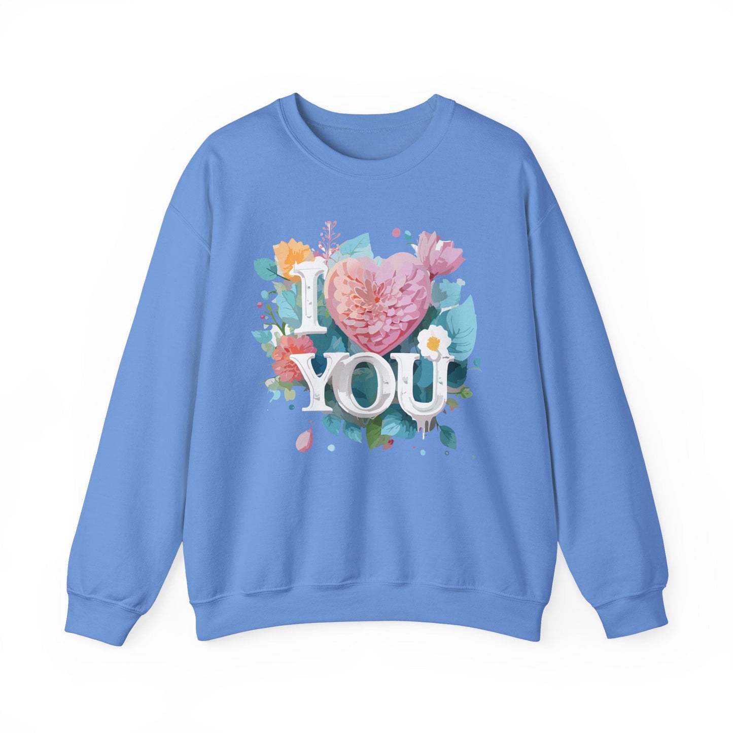 Floral Love Sweatshirt Unisex Valentines Day Gift 50 50 Cotton Polyester Crewneck
