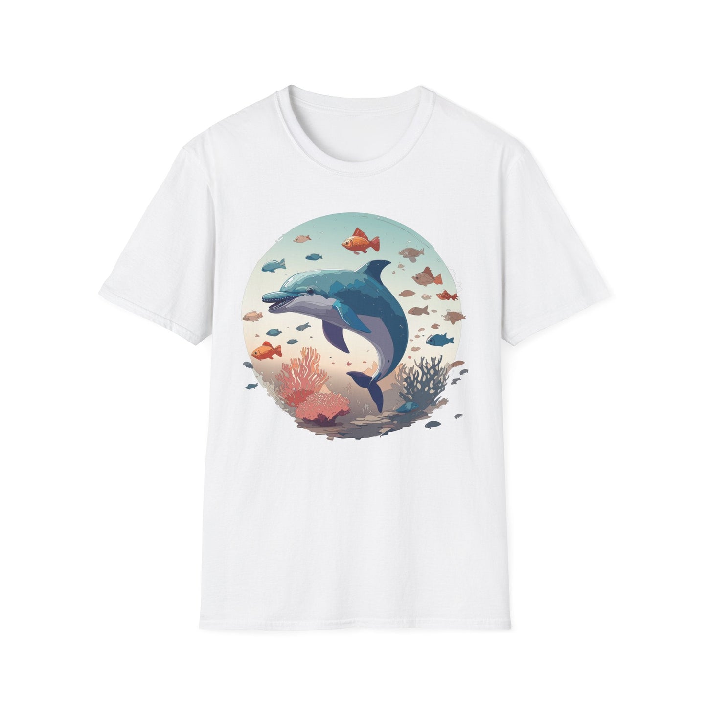 Dolphin Shirt Unisex Softstyle T Shirt Gildan 64000 100 Percent Ring Spun Cotton Lightweight Tee