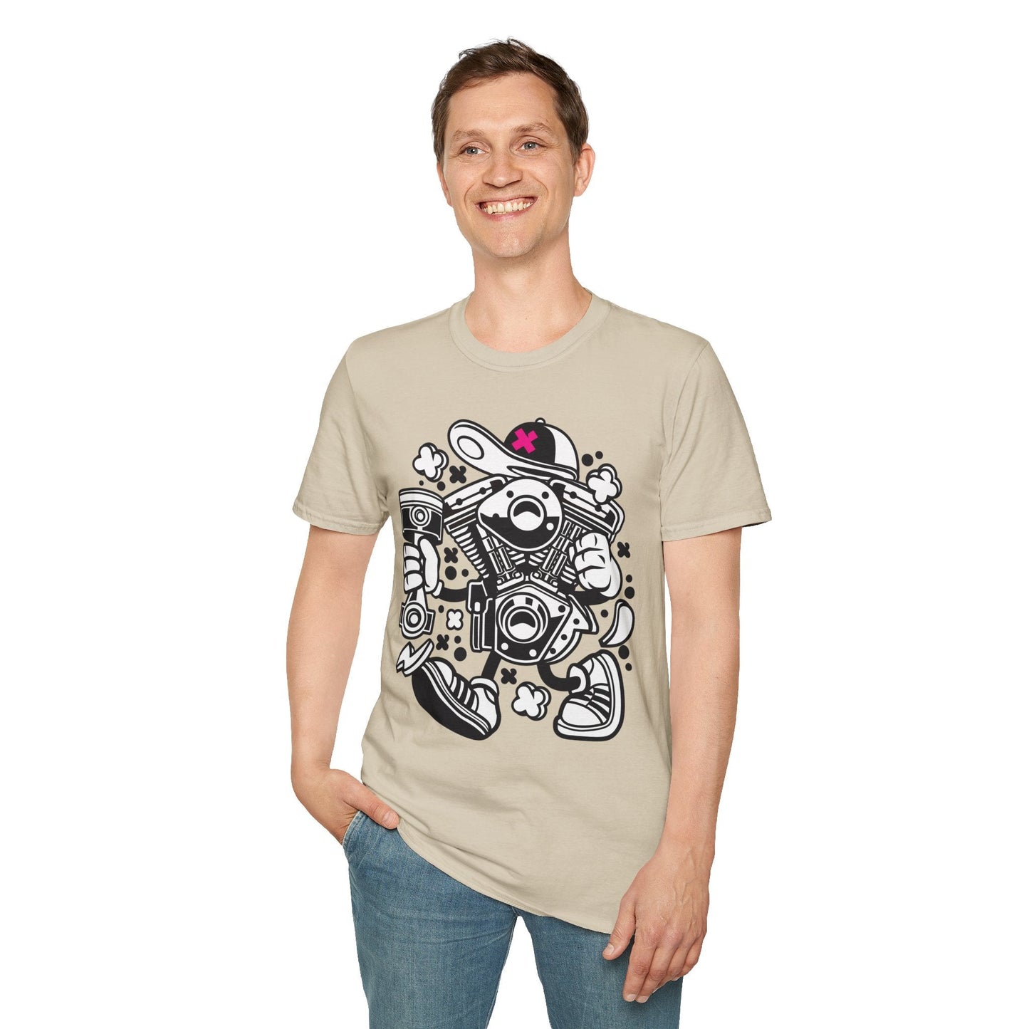 Cartoon T Shirt Animation Tee Funny Tee Unisex Gildan Softstyle 64000 100 Percent Cotton