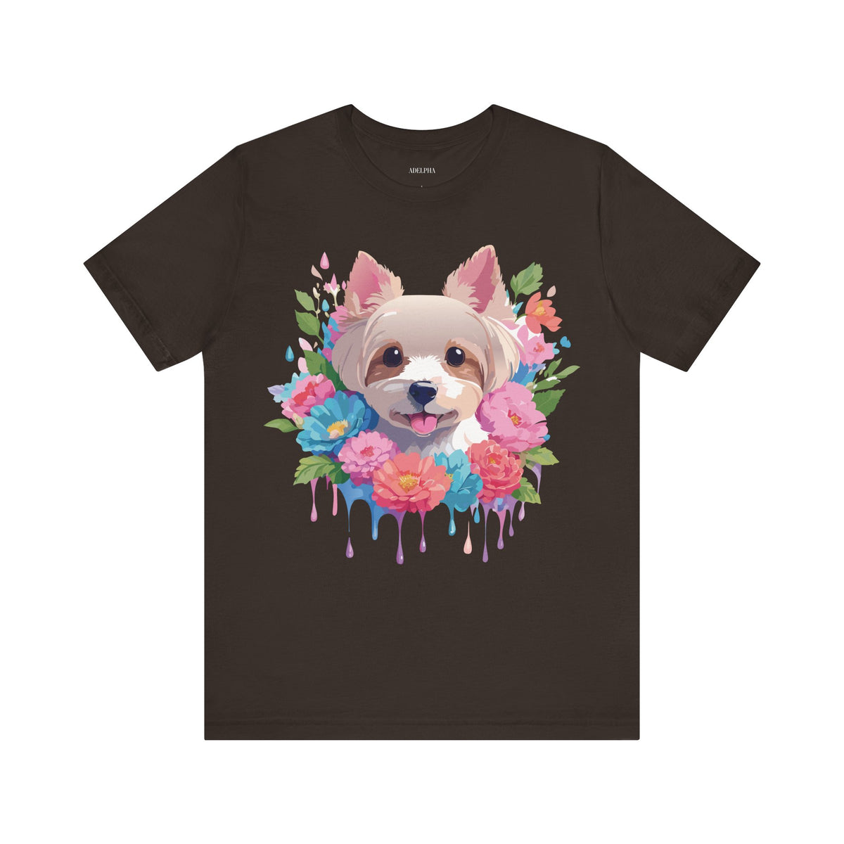 Dog Graphic Unisex Cotton Bella+Canvas Tee with Art Animal Design d10