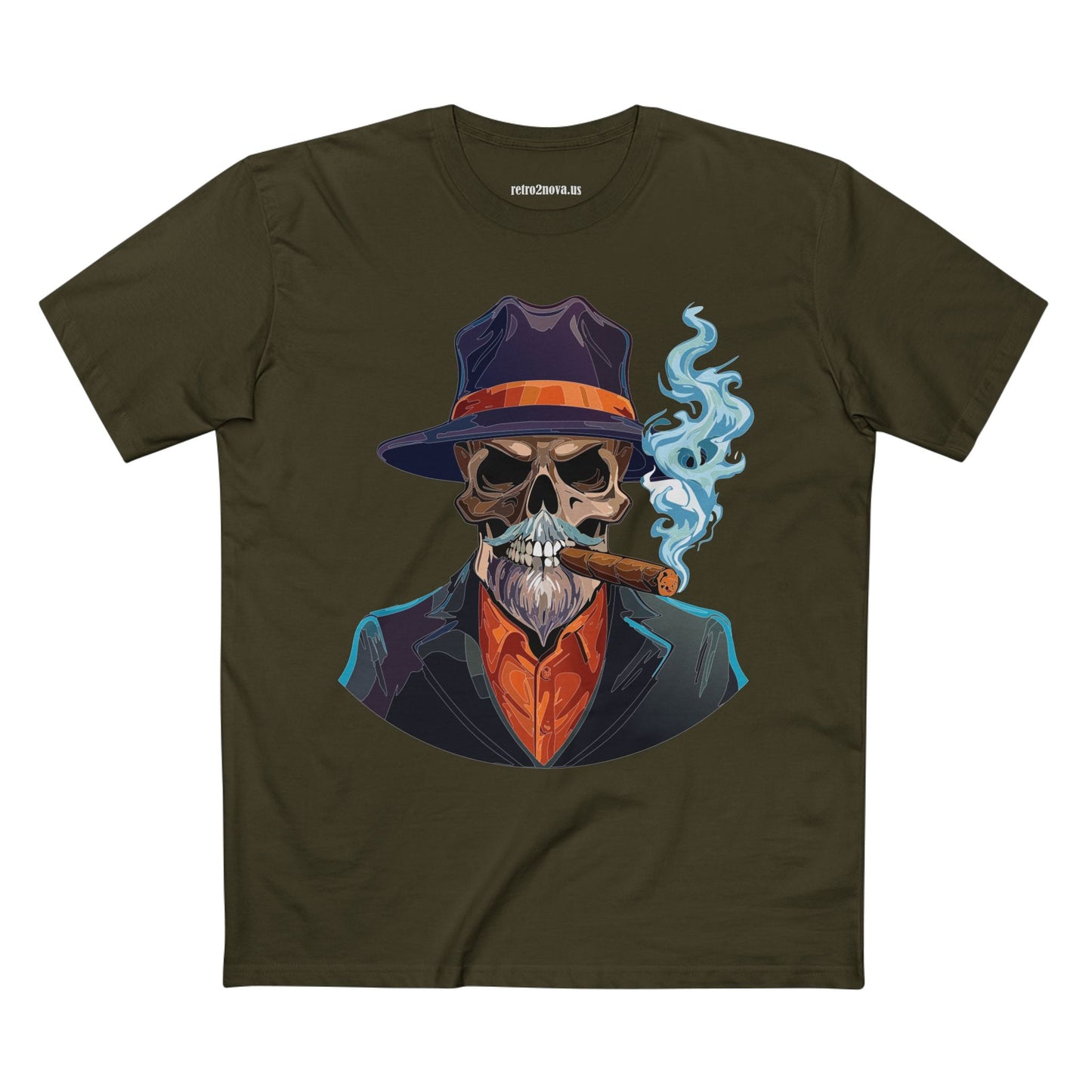 Skull Skeleton Shirt Unisex Premium Cotton Tee With Original Art Design Retro2Nova