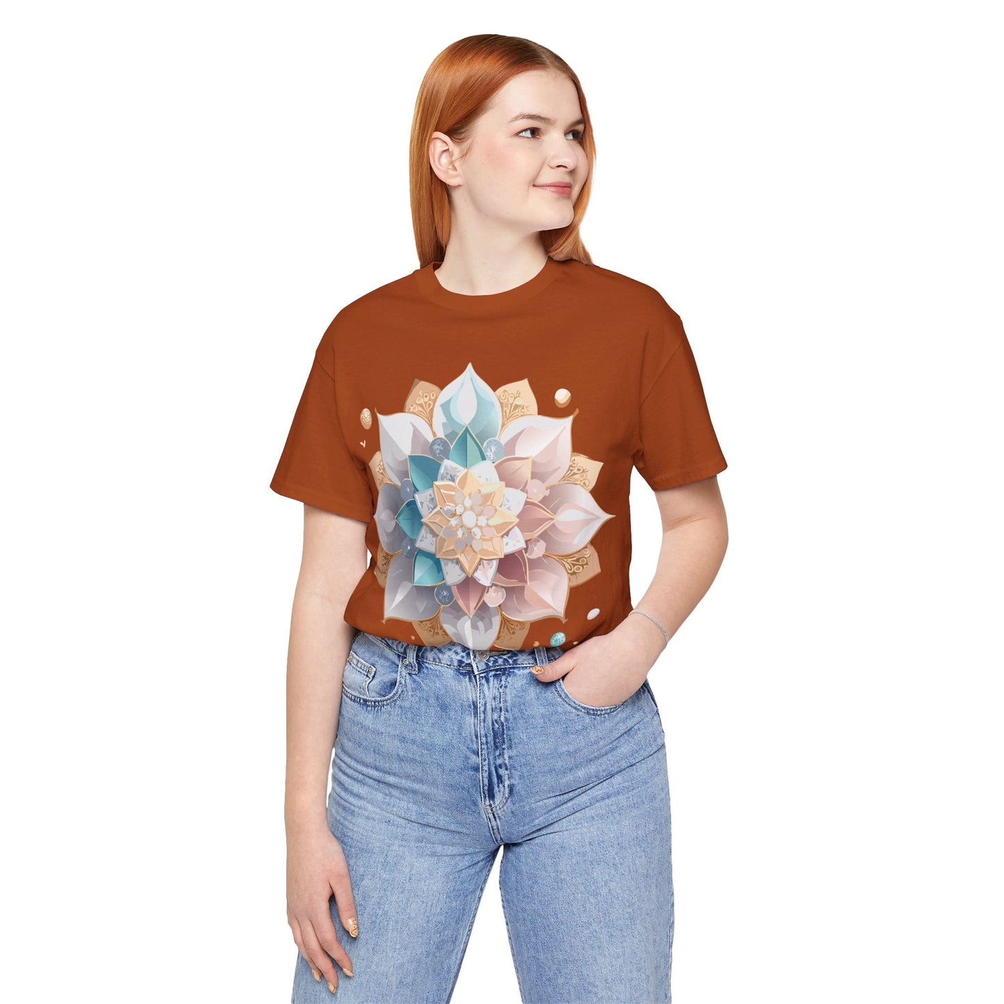 Mandala Graphic Unisex 100 Cotton Vintage Floral Artwork Tee 3