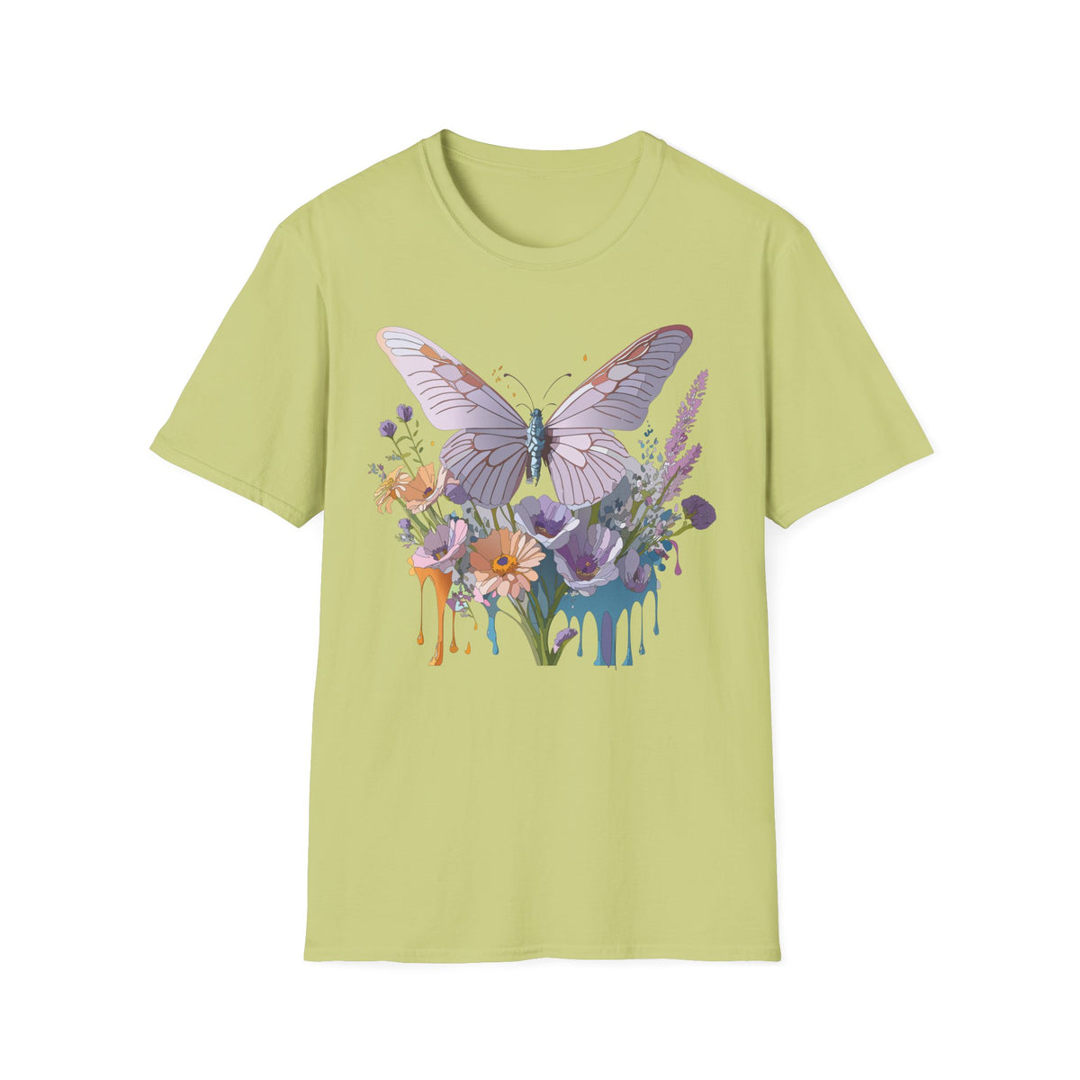 Butterfly Floral T‑Shirt — Pastel Garden Wings Graphic Tee Unisex 100 Cotton Gildan T-Shirt