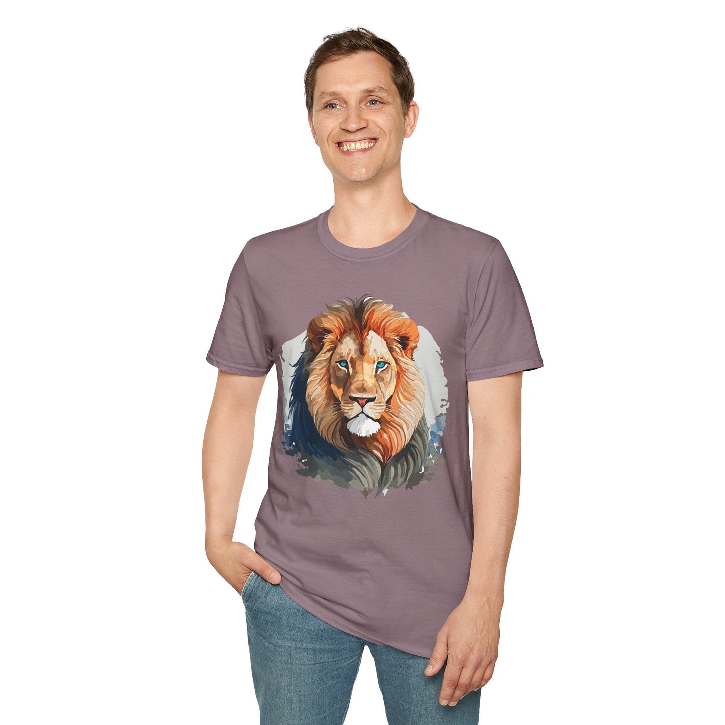 Lion Shirt Unisex Animal Tee Gildan Softstyle 64000 100 Percent Ring Spun Cotton