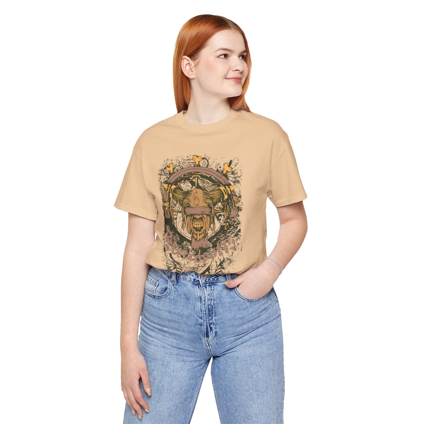 Skull Nordic Warrior Graphic Unisex Cotton T-Shirt r12