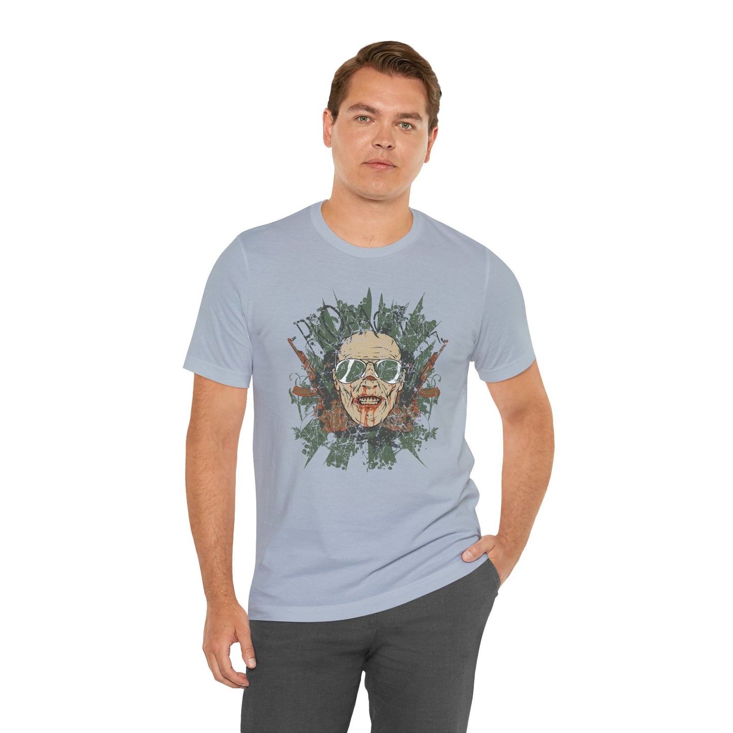 Retro Skull Floral Graphic Design Unisex Cotton T-Shirt G-2