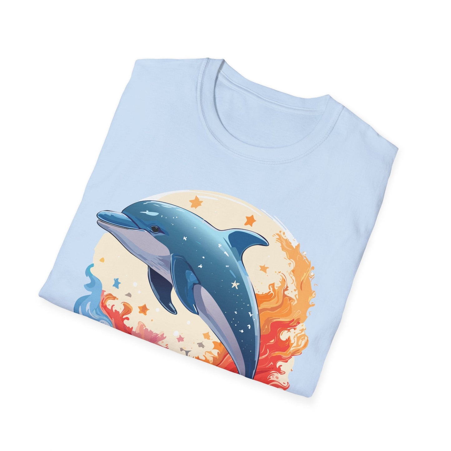 Dolphin T Shirt Unisex Softstyle Gildan 64000 100 Percent Ring Spun Cotton Animal Fish Tee