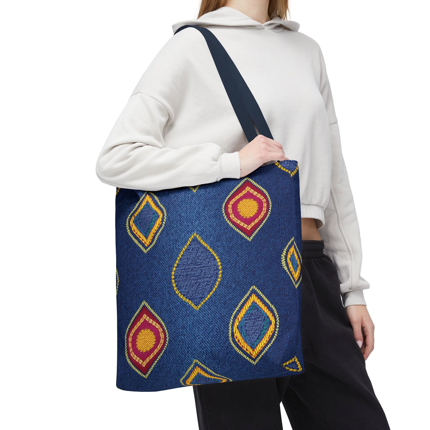 DIWALI DENIM PRINT CANVAS BAG HIGH-QUALITY 100% SPUN POLY 3 SIZES BAG-205-19