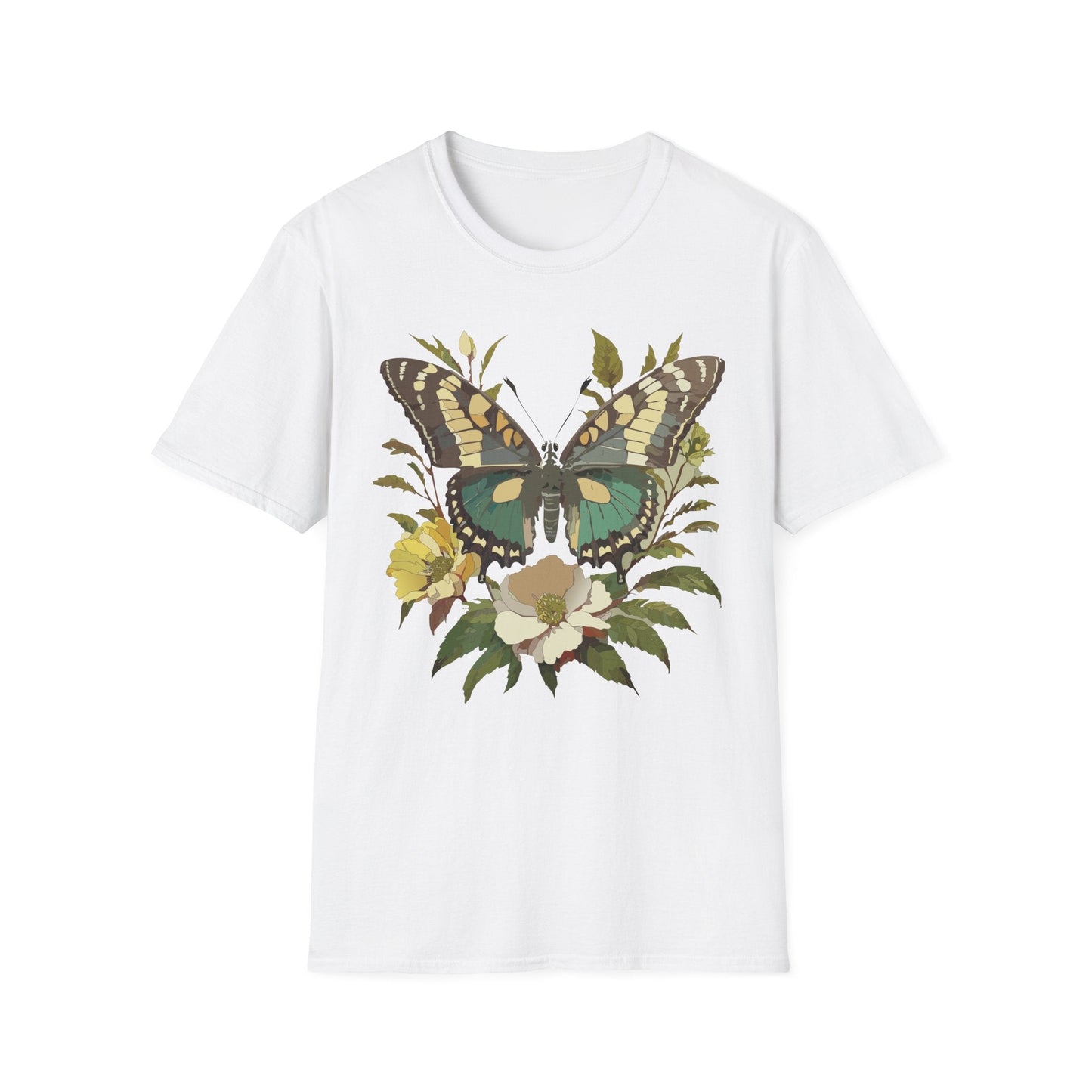 Butterfly Shirt Unisex Monarch Butterfly Tee Gildan Softstyle 64000 100 Percent Ring Spun Cotton