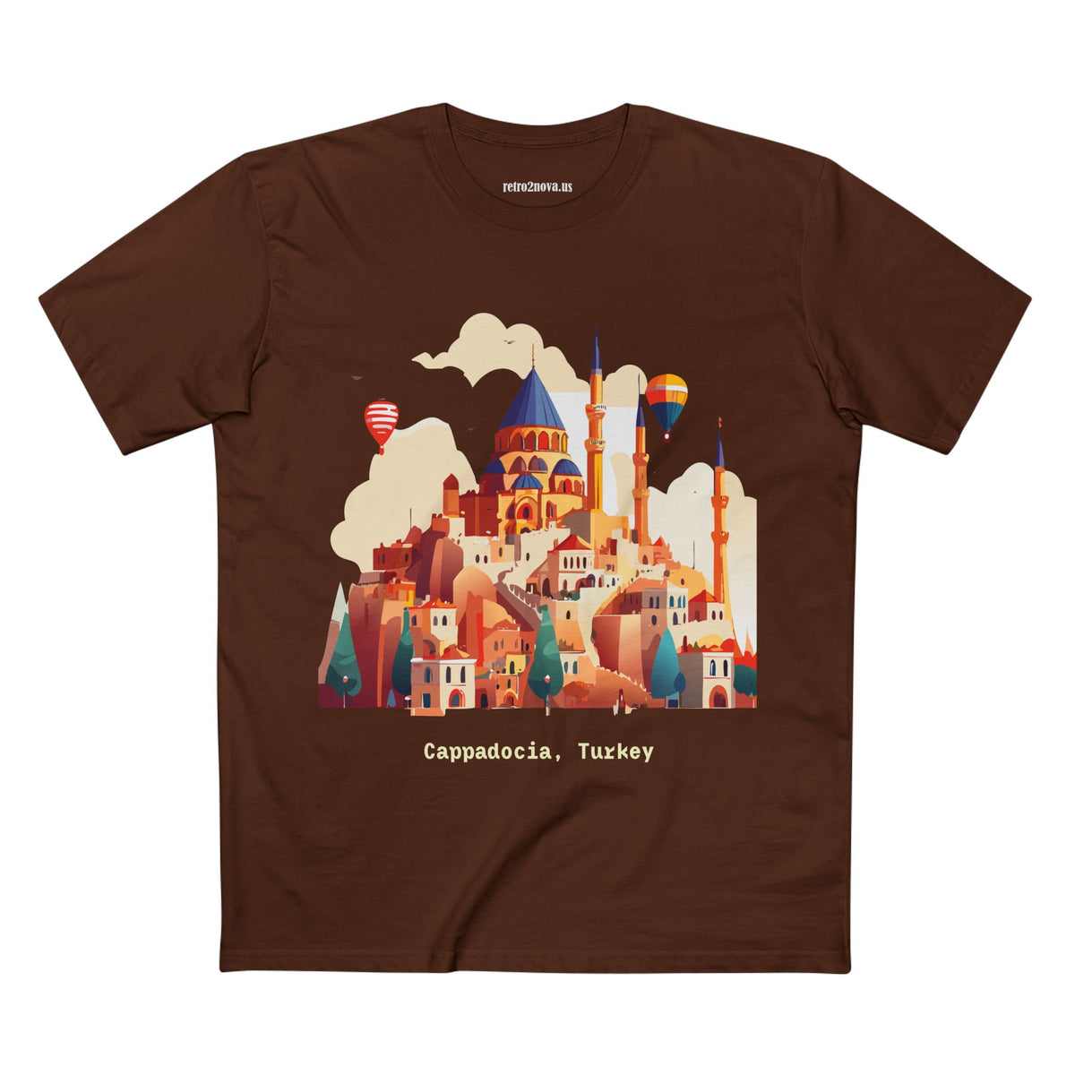 Cappadocia Turkey Illustration T-Shirt | Hot Air Balloons, Skyline