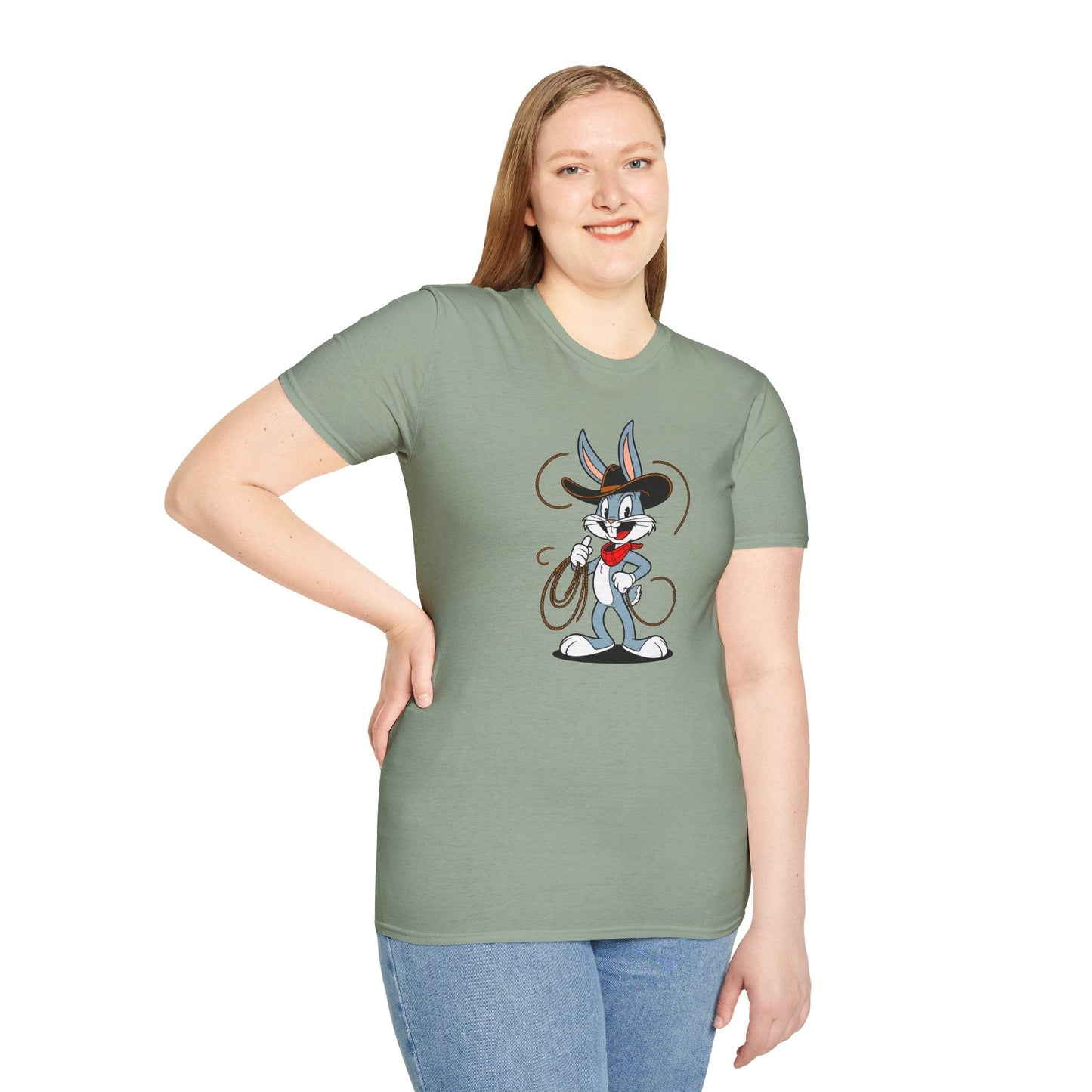 Cartoon Bunny Graphic Unisex Cotton Animal Animation Artwork Design Tee 37