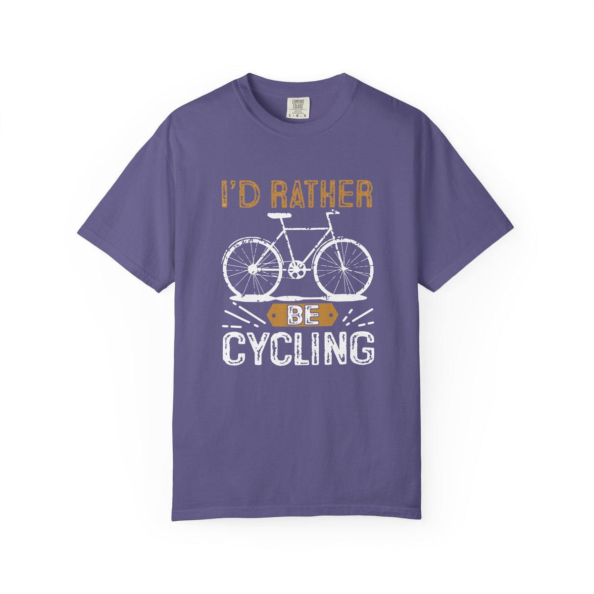 Id Rather Be Cycling Bicycle Graphic Unisex Comfort Colors Garment-Dyed Heavyweight 100 Cotton Art Design T-Shirt w58
