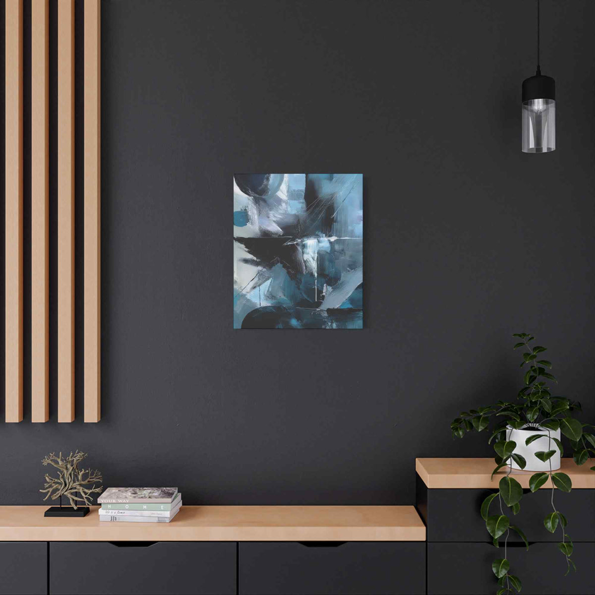 Blue Abstract Painting Print Canvas 20x24,20x30,24x30, 24x32,24x36,30x40, 32x48,36x48,40x60 Pine-Wood Inner Frame ABS-29