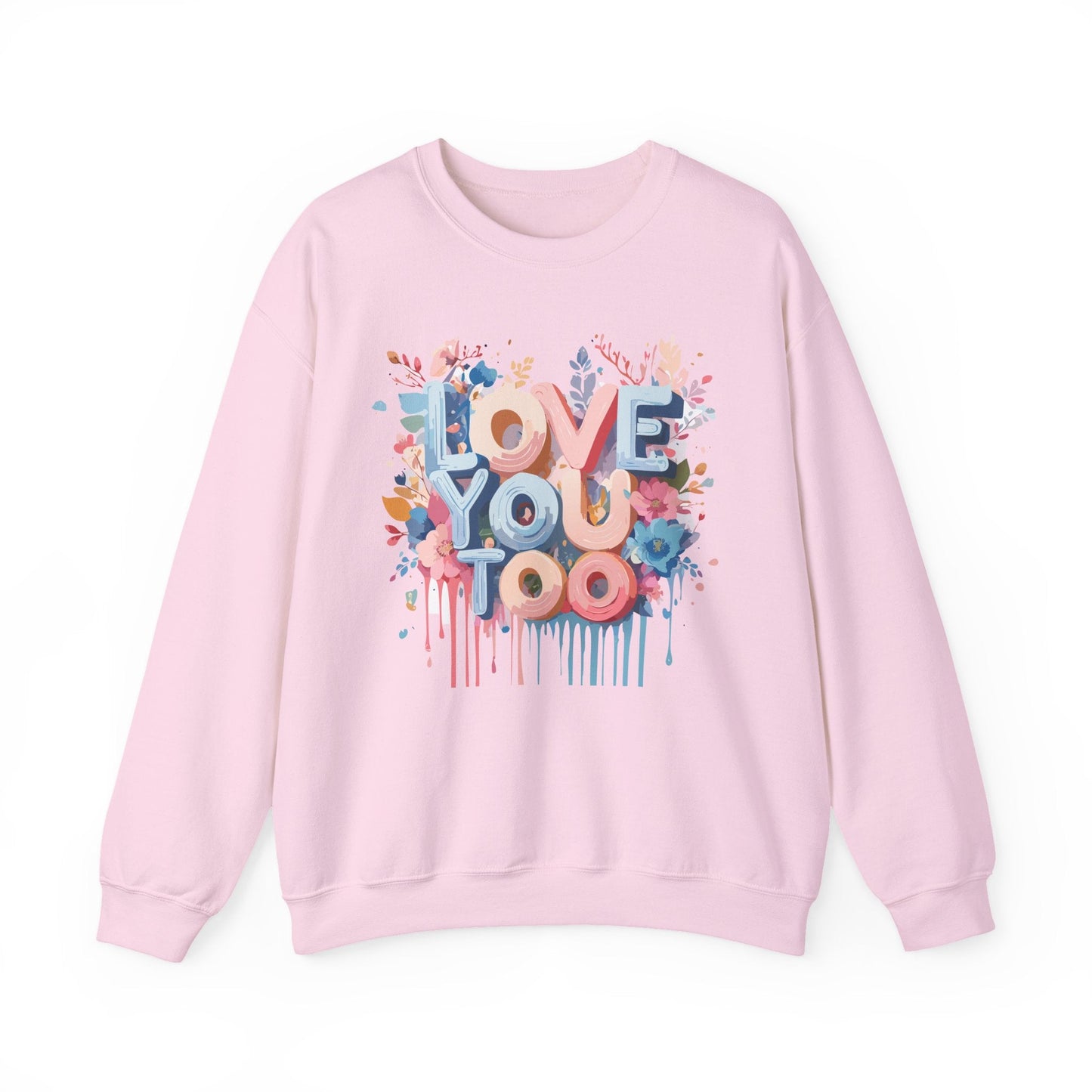 Floral Love Sweatshirt Unisex Valentine Day Crewneck 50 50 Cotton Polyester Cozy Warm Heavy Blend